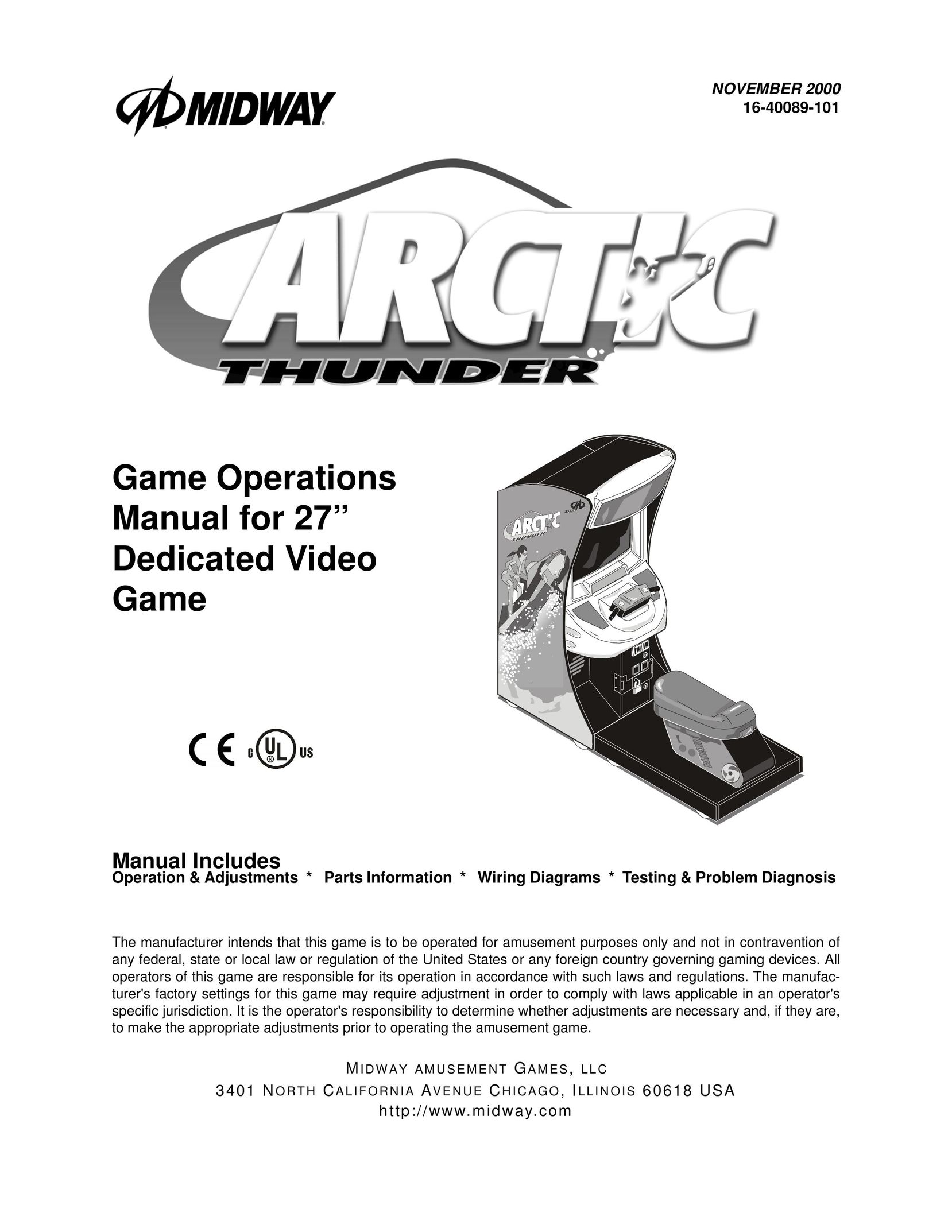 Midway Arctic Thunder Games User Manual