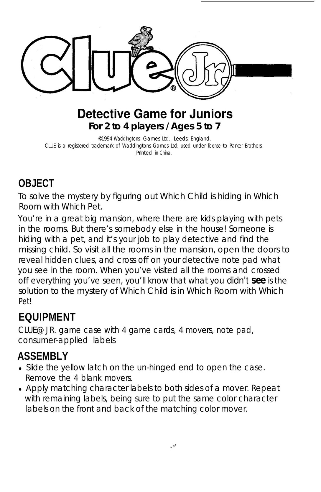 Parker Hannifin Detective Game Games User Manual