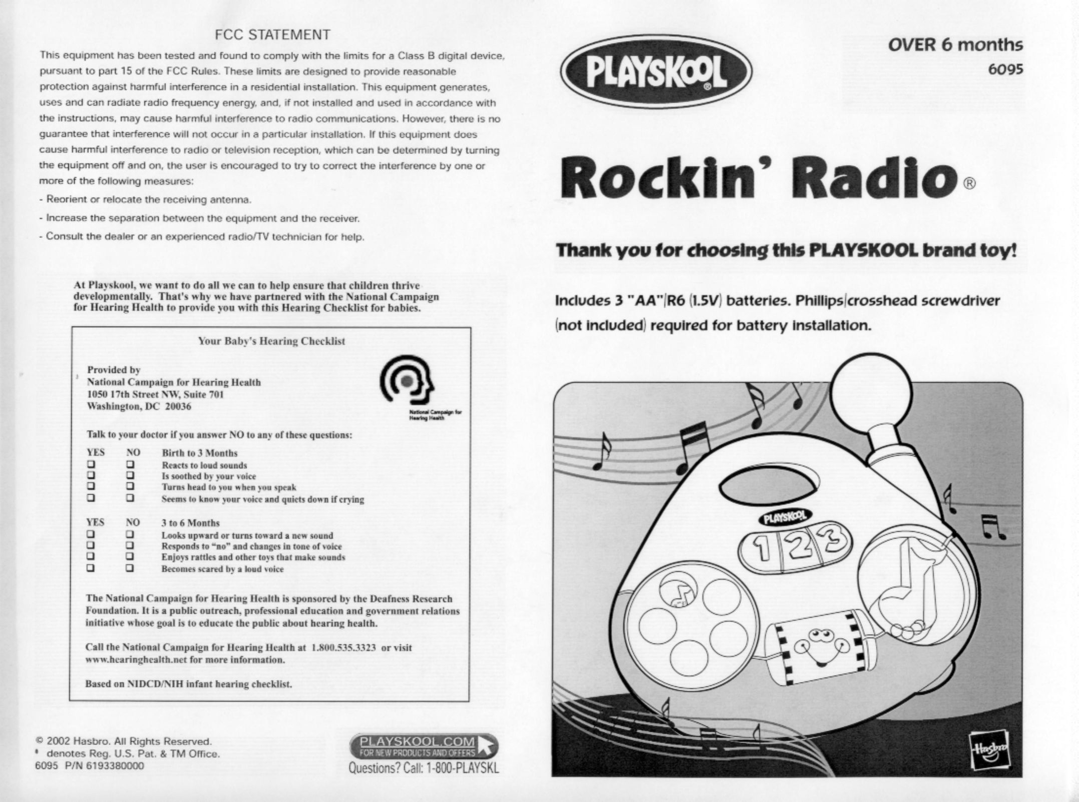 Playskool Rockin' Radio Games User Manual