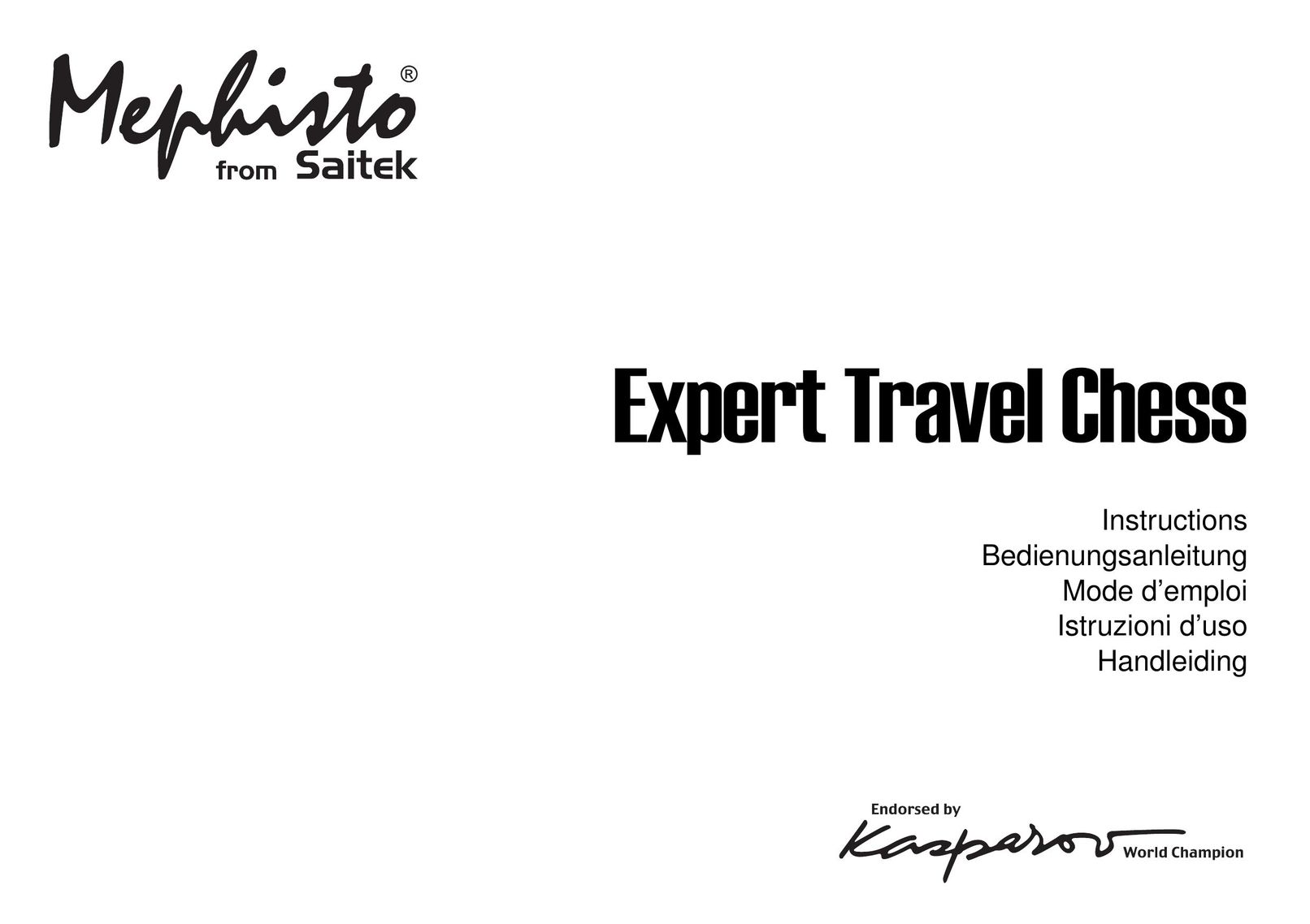 Saitek Expert Travel Chess Games User Manual