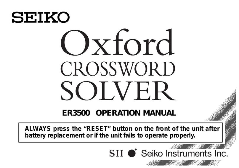 Seiko Group ER3500 Games User Manual