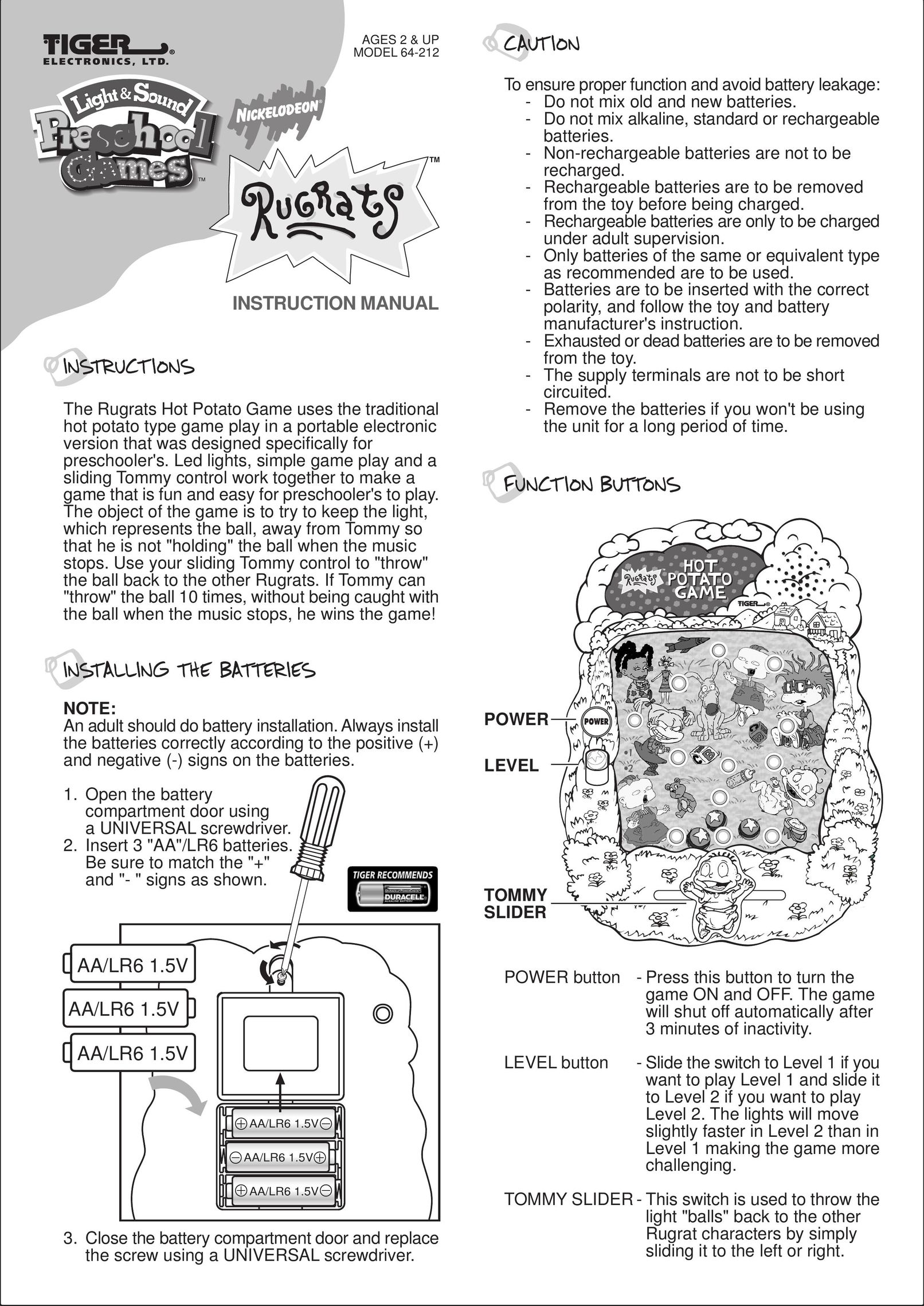 Tiger 64-212 Games User Manual