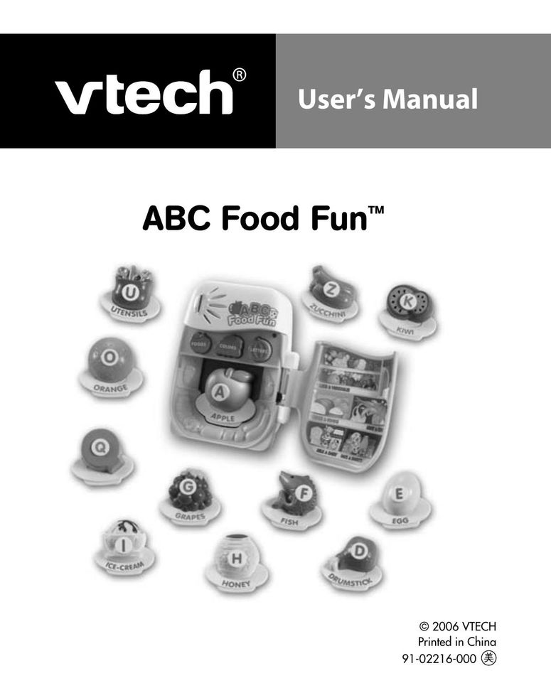 VTech ABC Food Fun Games User Manual