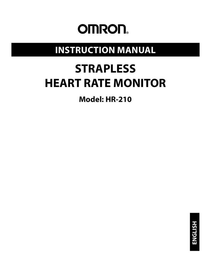 Omron HR-210 Heart Rate Monitor User Manual