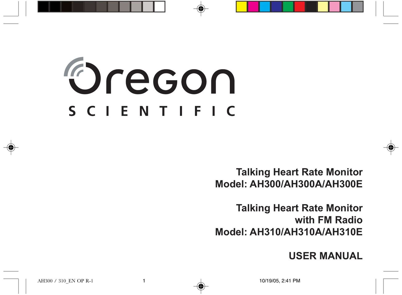 Oregon AH300E Heart Rate Monitor User Manual