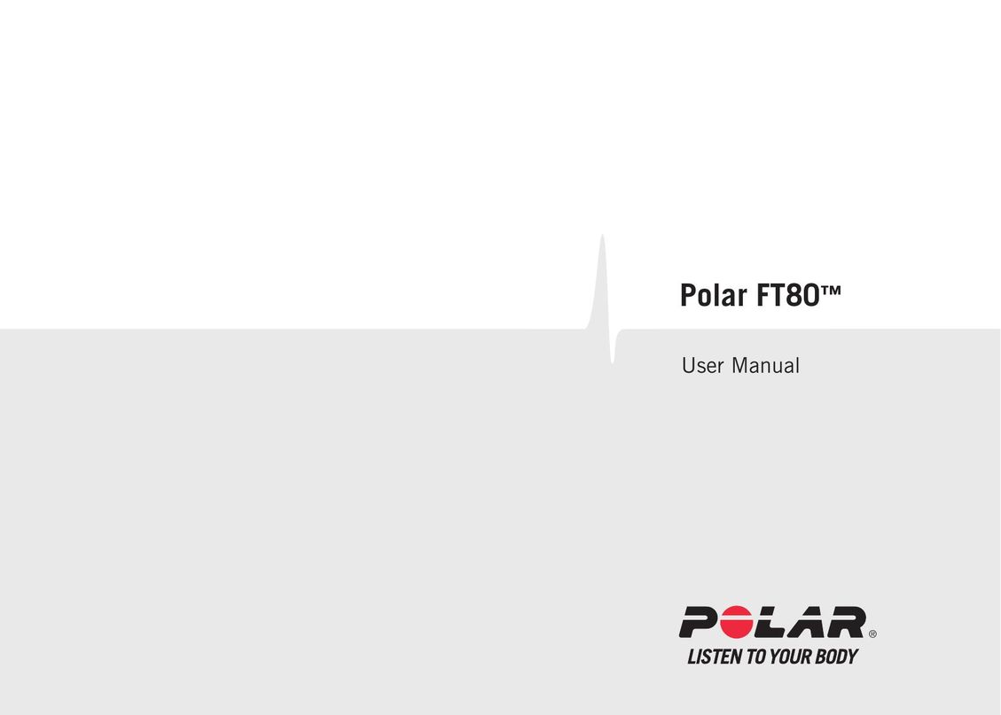 Polar FT80 Heart Rate Monitor User Manual