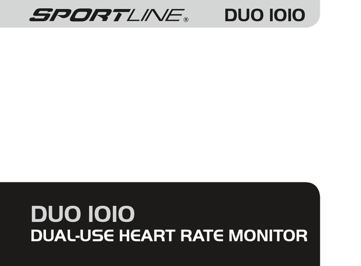 Sportline DUO 1010 Heart Rate Monitor User Manual