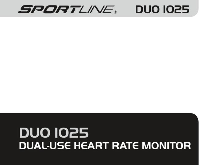 Sportline DUO 1025 Heart Rate Monitor User Manual