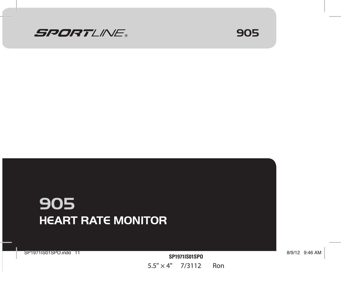Sportline SP1971IS01SPO Heart Rate Monitor User Manual