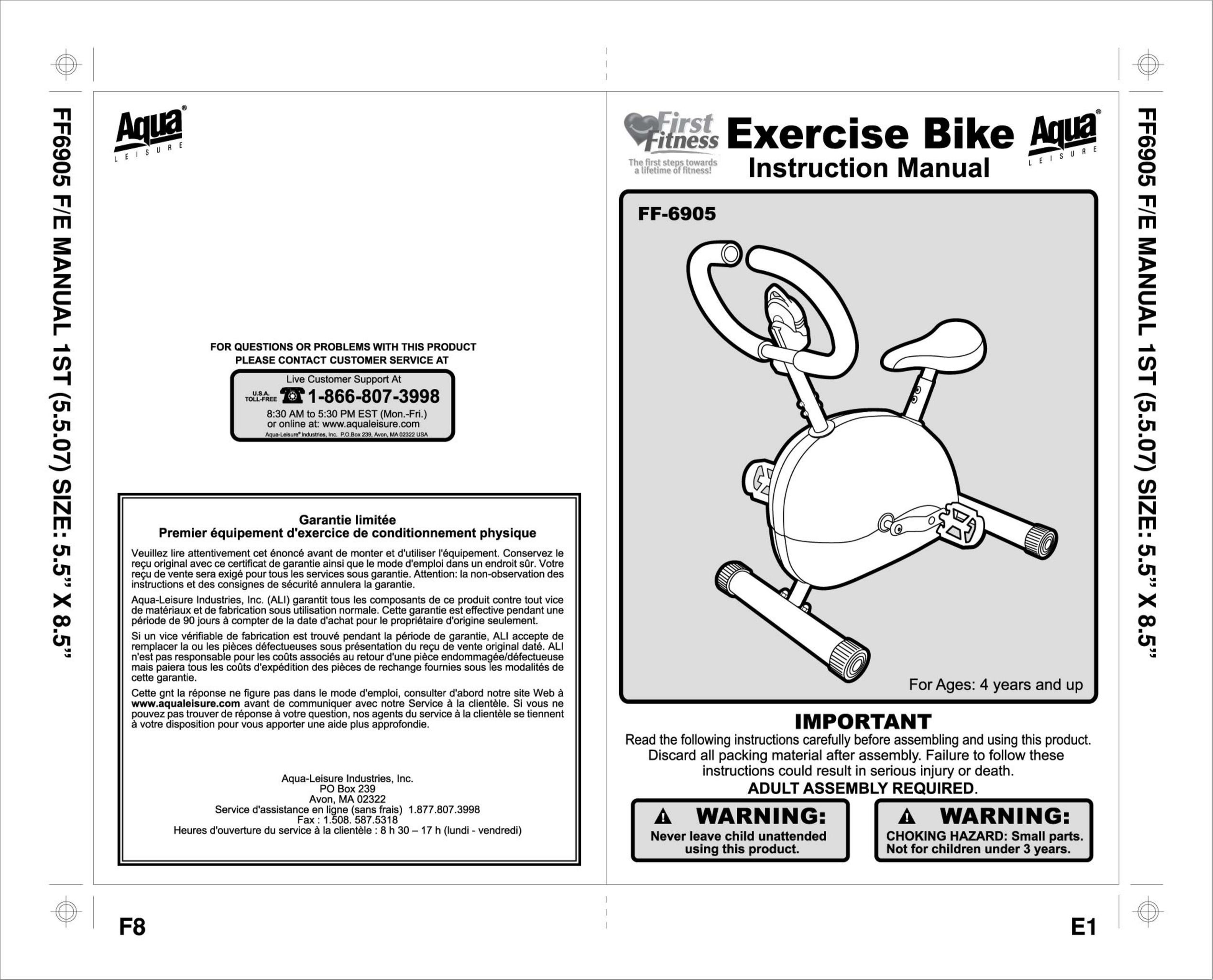 Aqua Leisure FF-6905 Home Gym User Manual