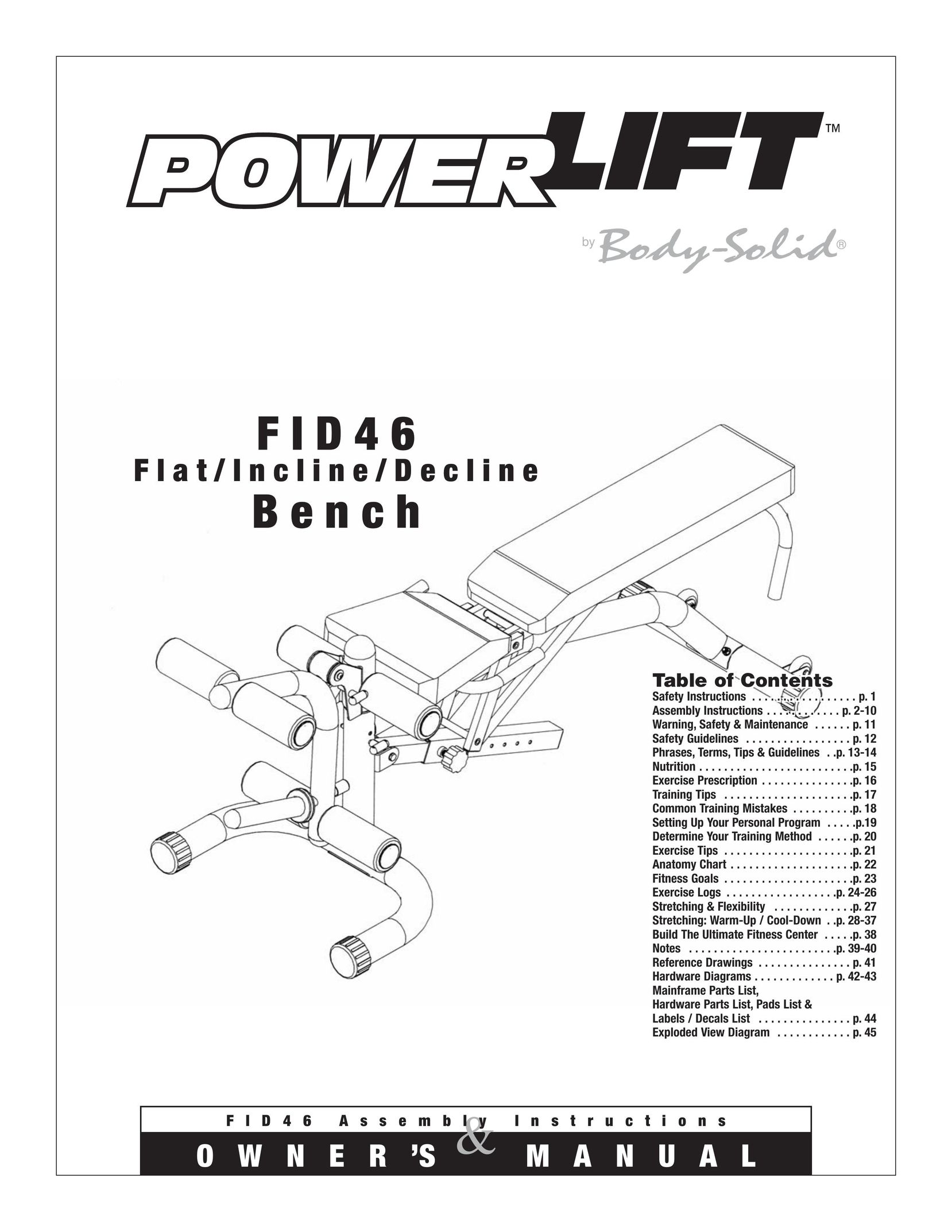 Body Solid FID 46 Home Gym User Manual