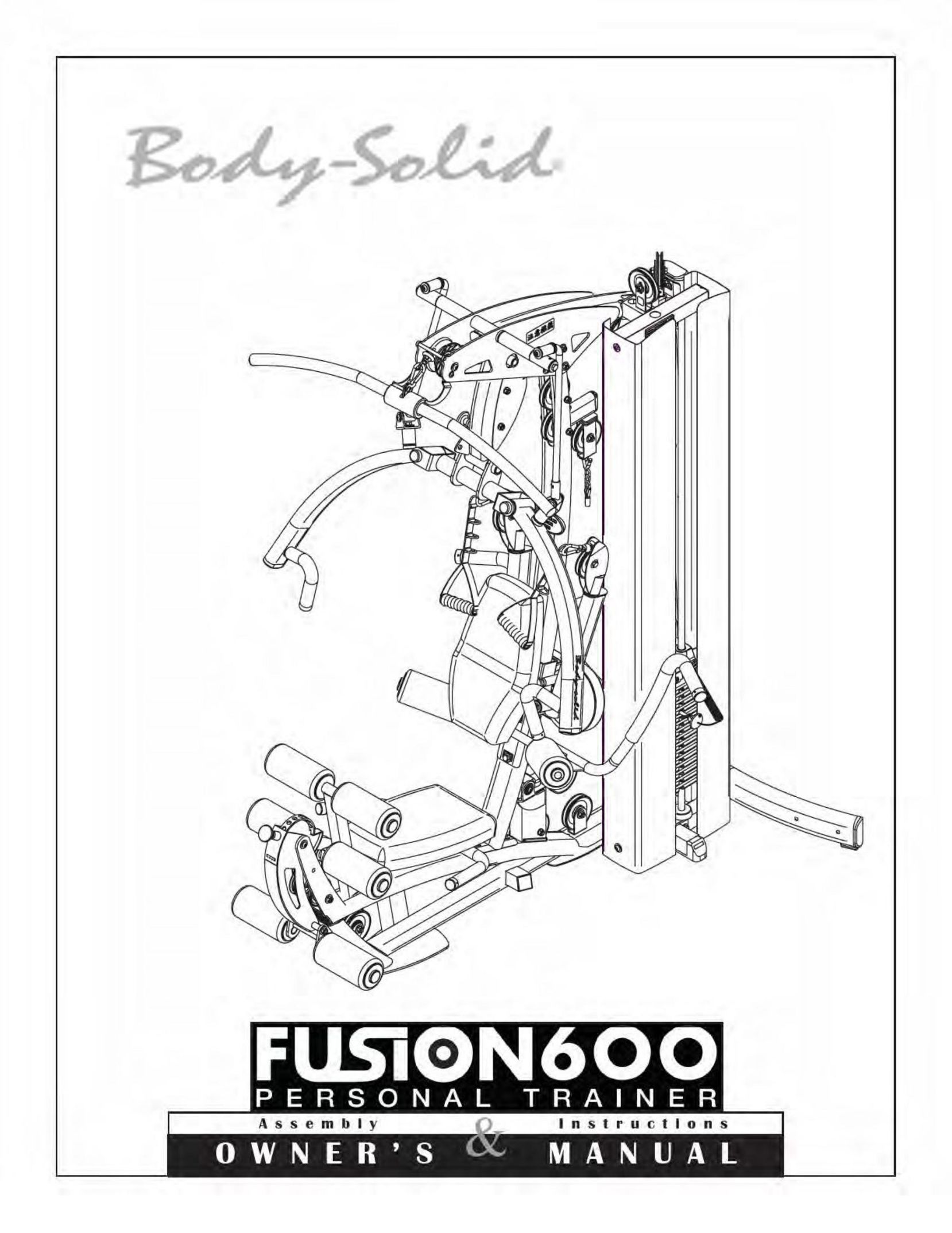 Body Solid Fusion 600 Home Gym User Manual