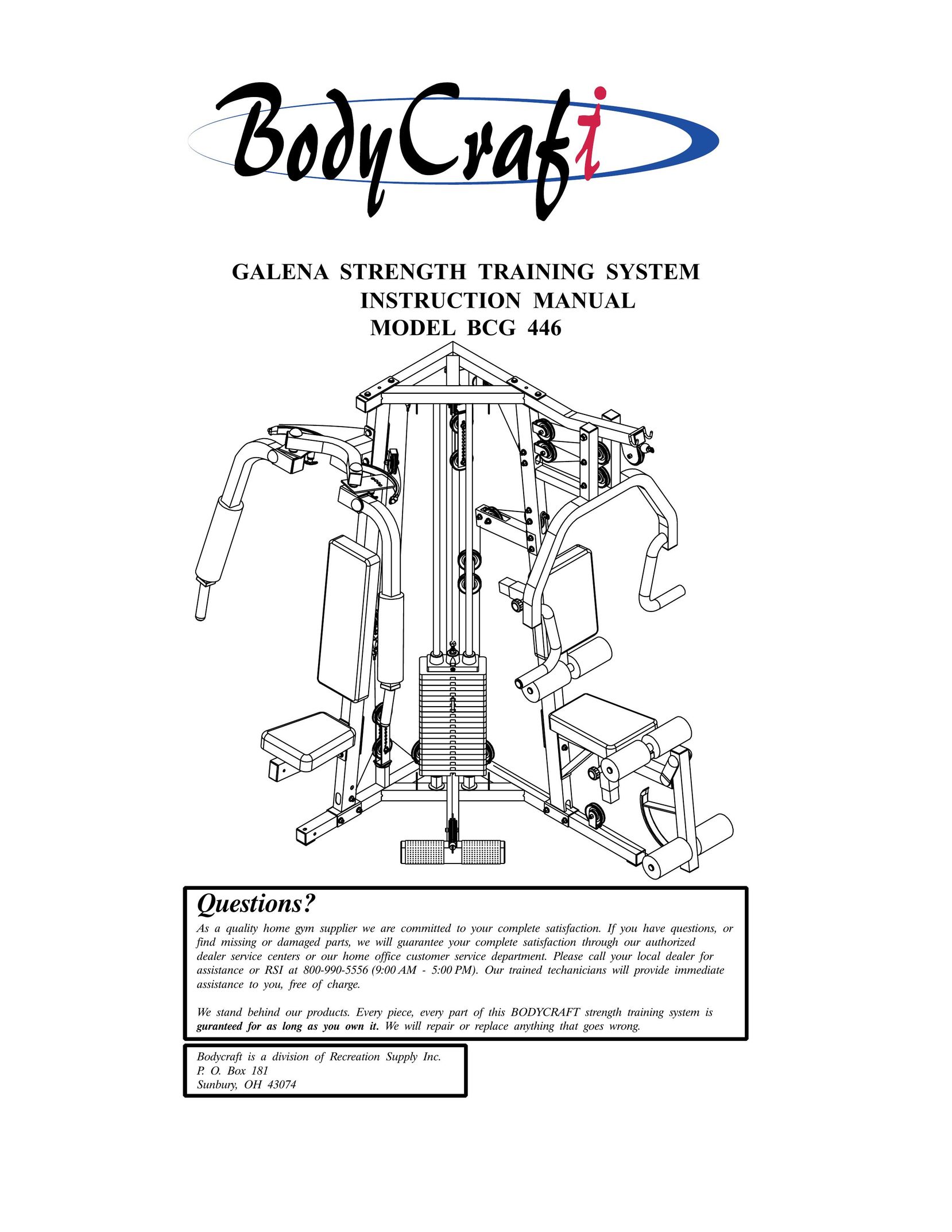 BodyCraft BCG 446 Home Gym User Manual