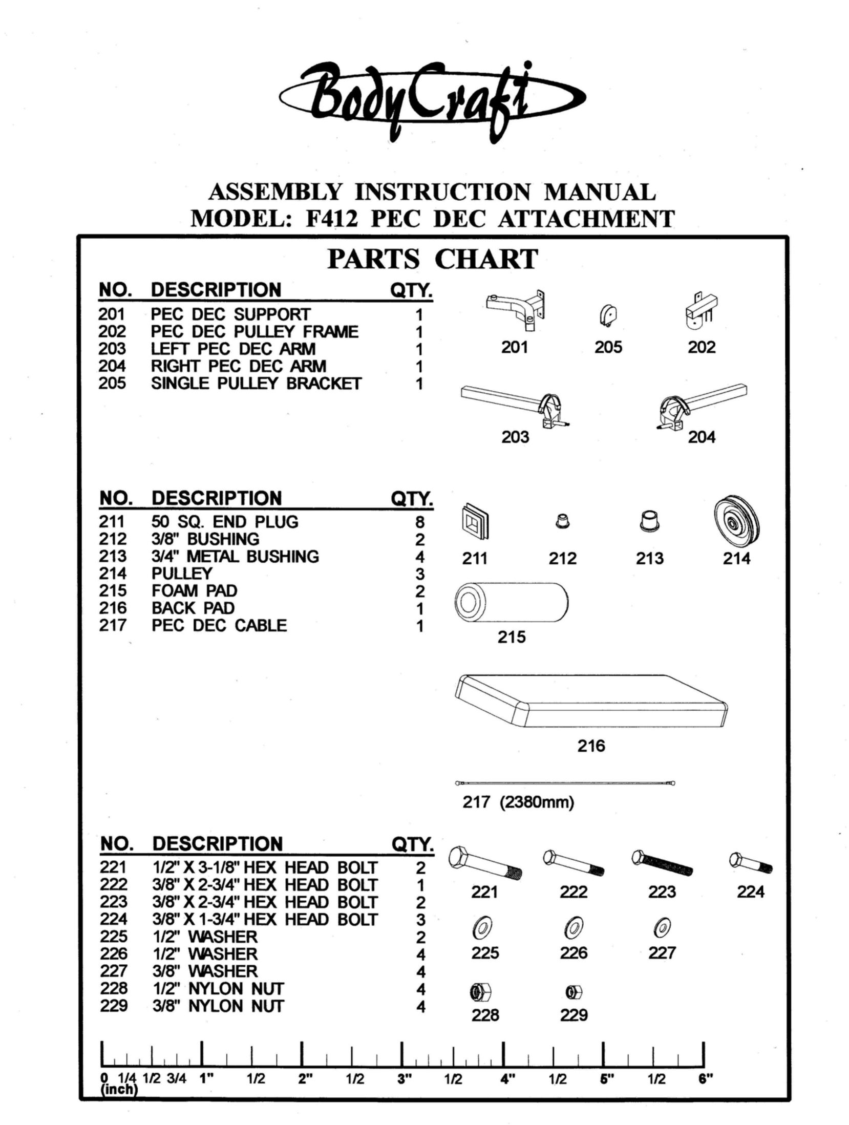 BodyCraft F412 Home Gym User Manual