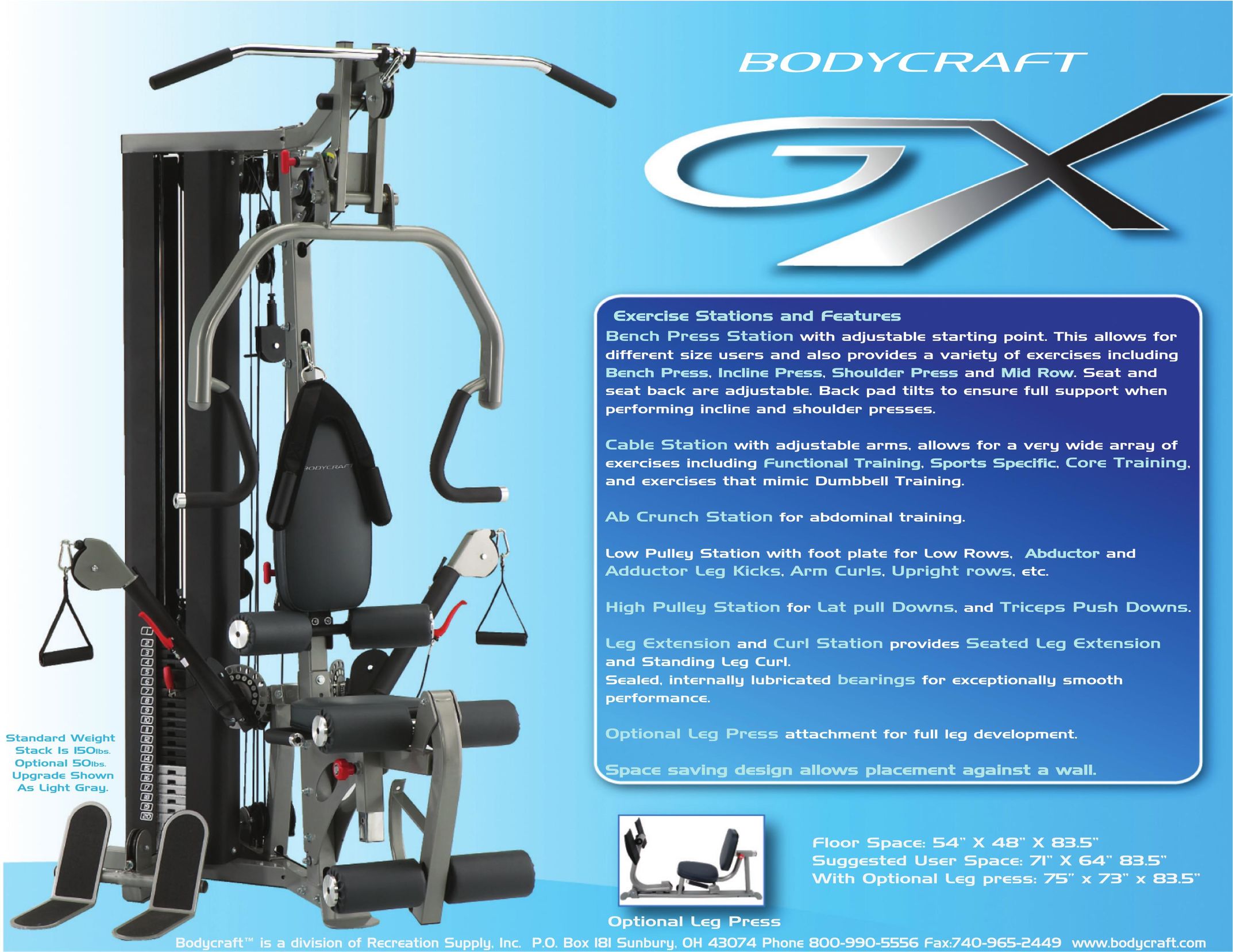 BodyCraft GX Home Gym User Manual
