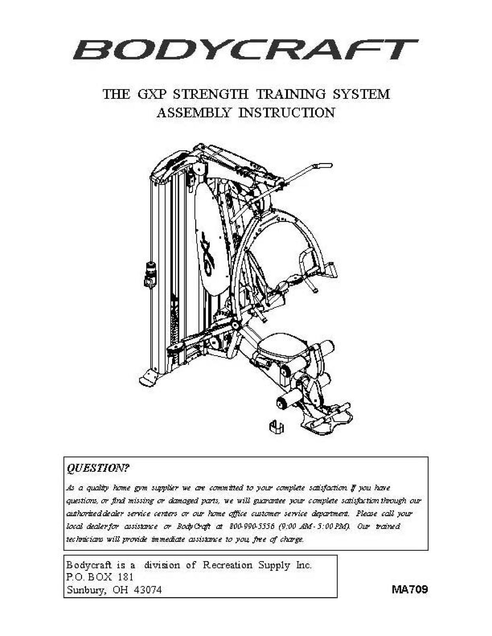 BodyCraft GXP Home Gym User Manual