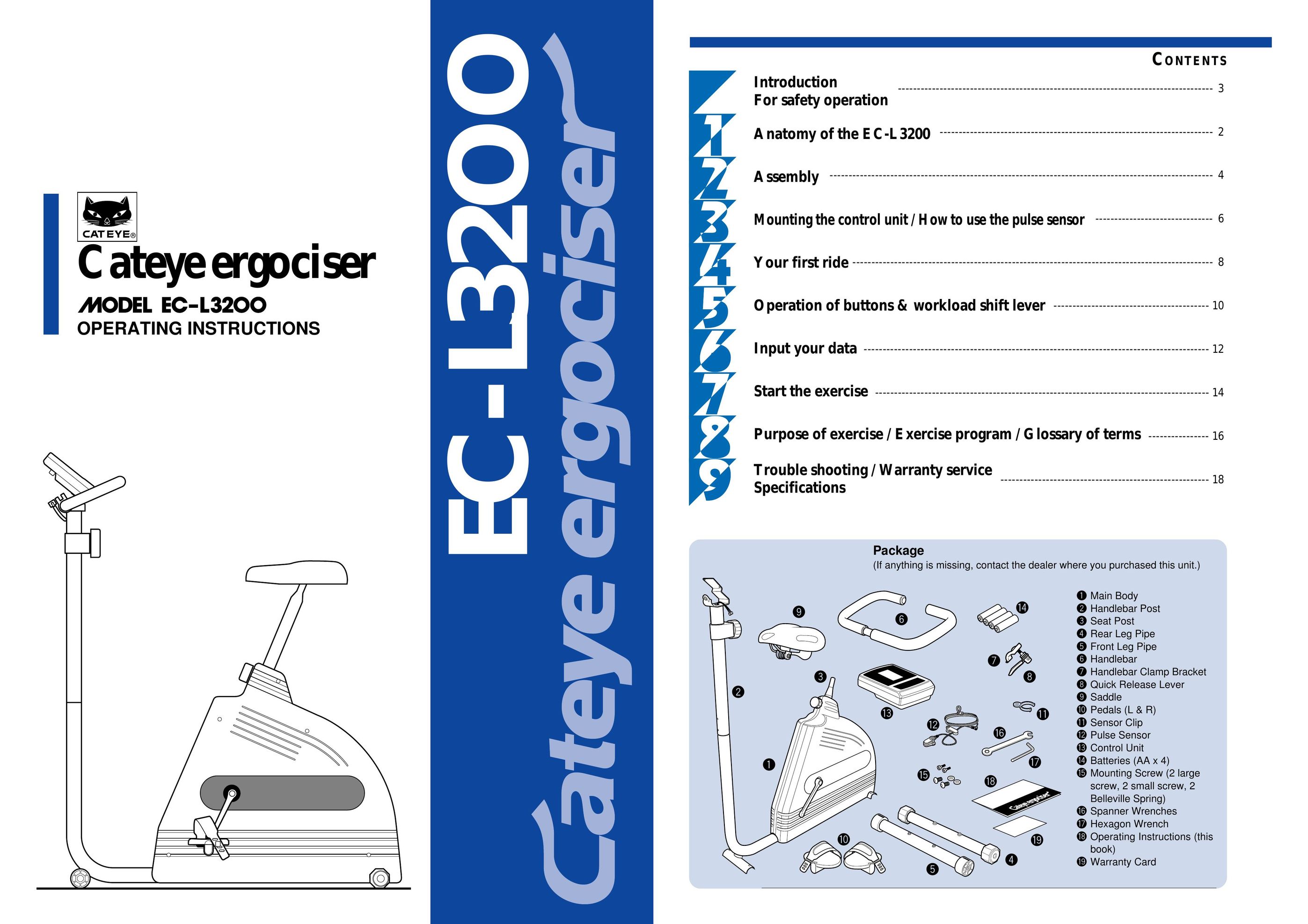 Cateye EC-L32OO Home Gym User Manual