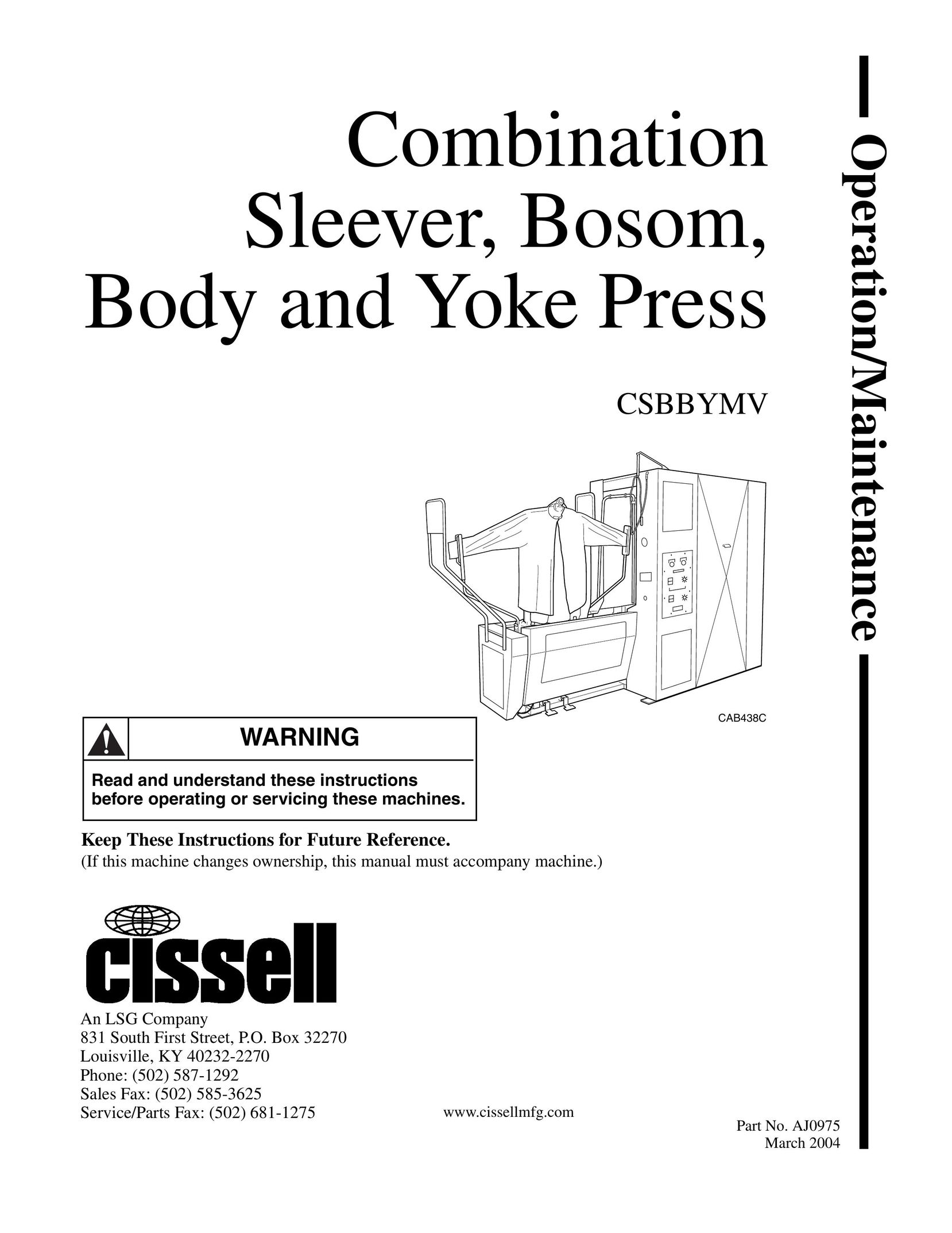 Cissell CAB438C Home Gym User Manual
