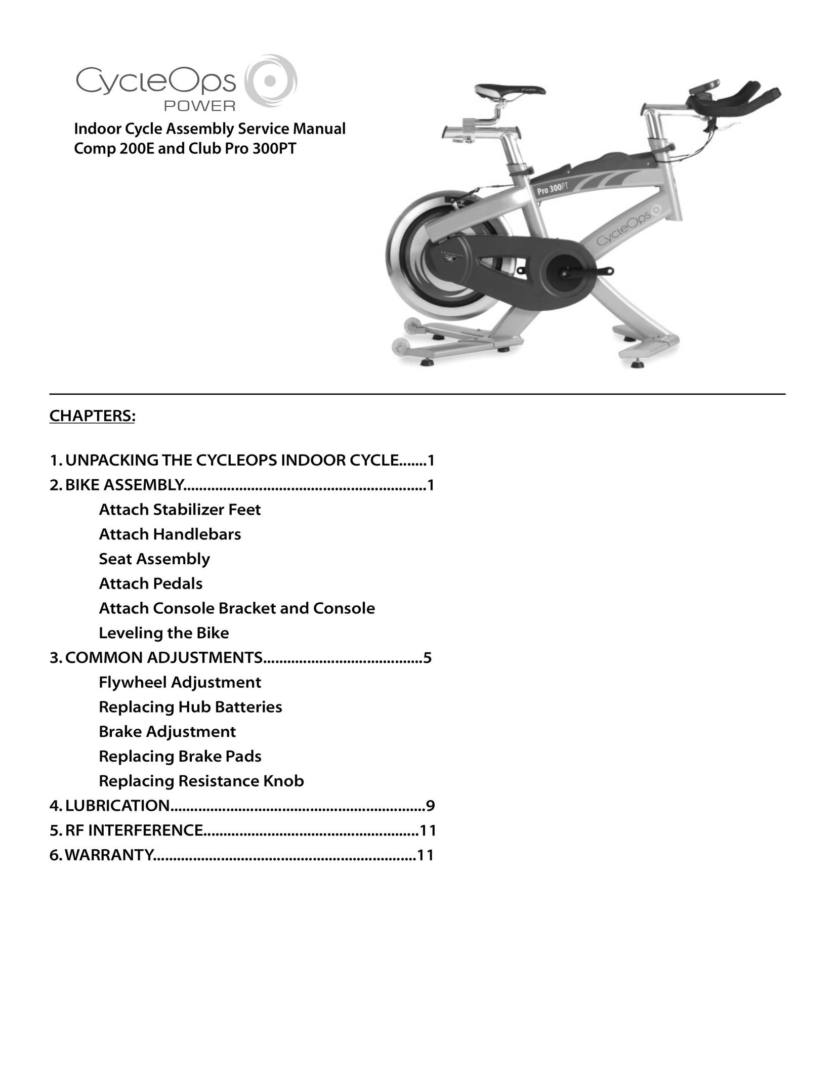 CycleOps Club Pro 300PT Home Gym User Manual