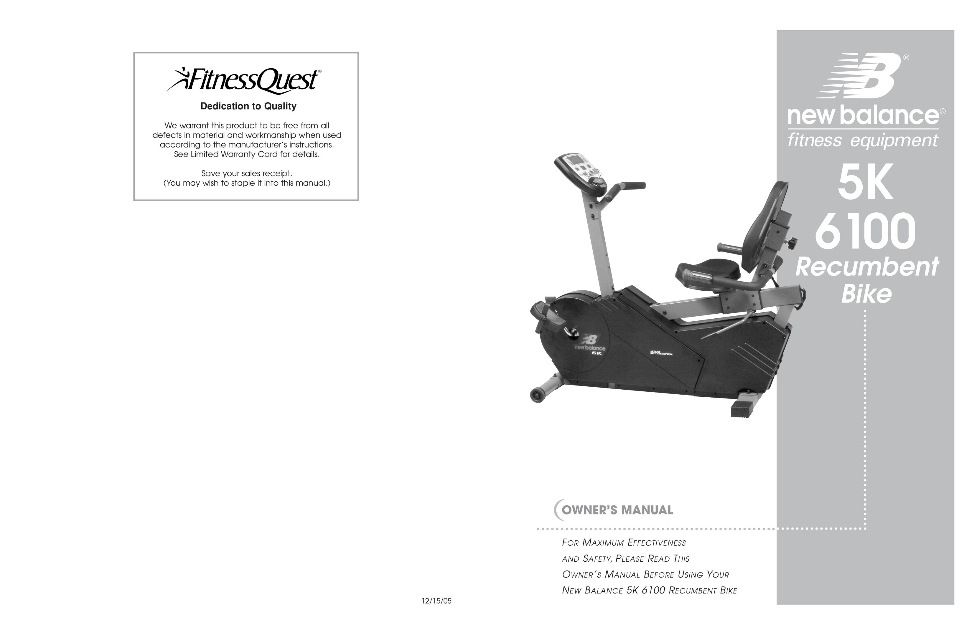 Fitness Quest 5K 6100 Home Gym User Manual