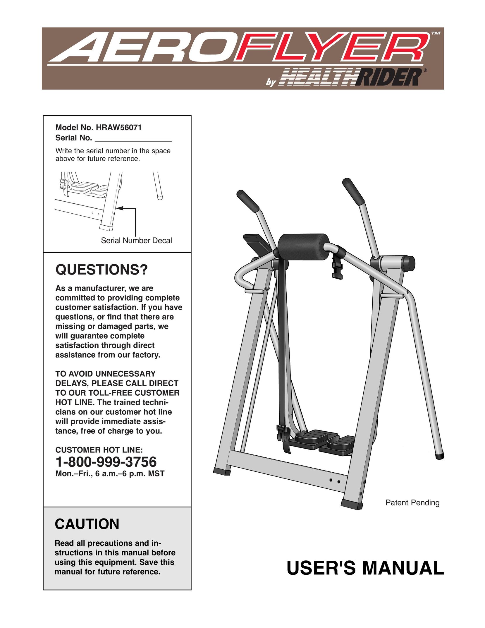 Healthrider HRAW56071 Home Gym User Manual