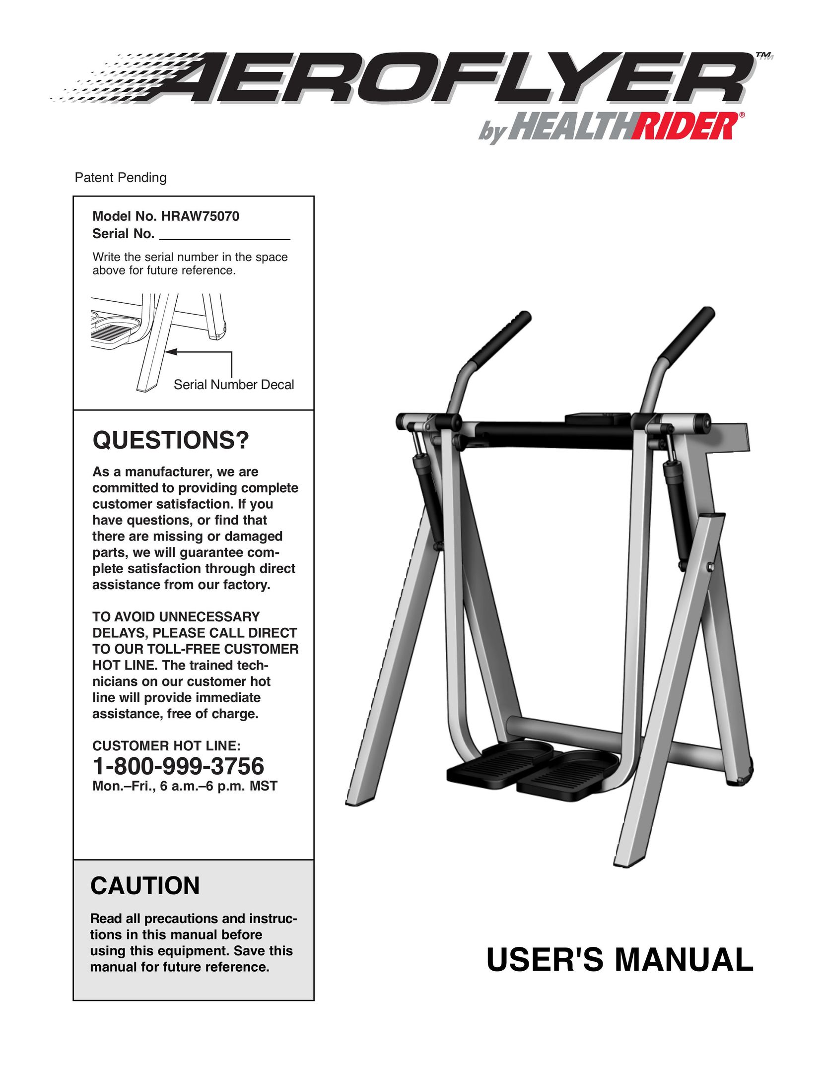 Healthrider HRAW75070 Home Gym User Manual