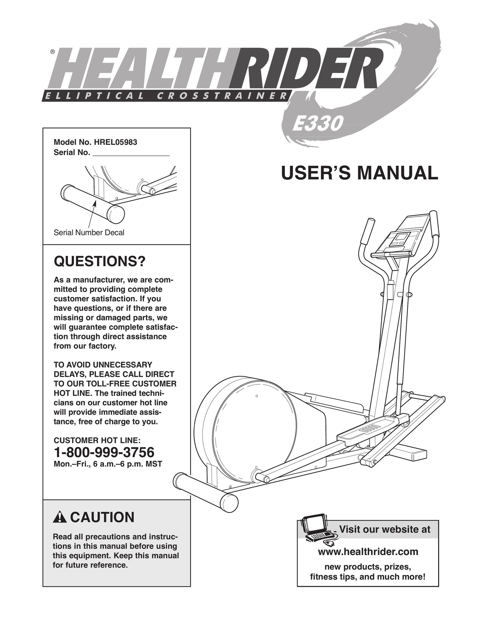 Healthrider HREL05983 Home Gym User Manual