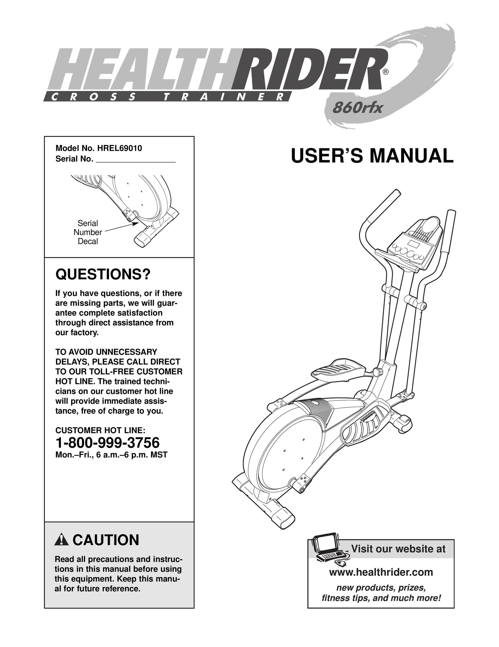 Healthrider HREL69010 Home Gym User Manual