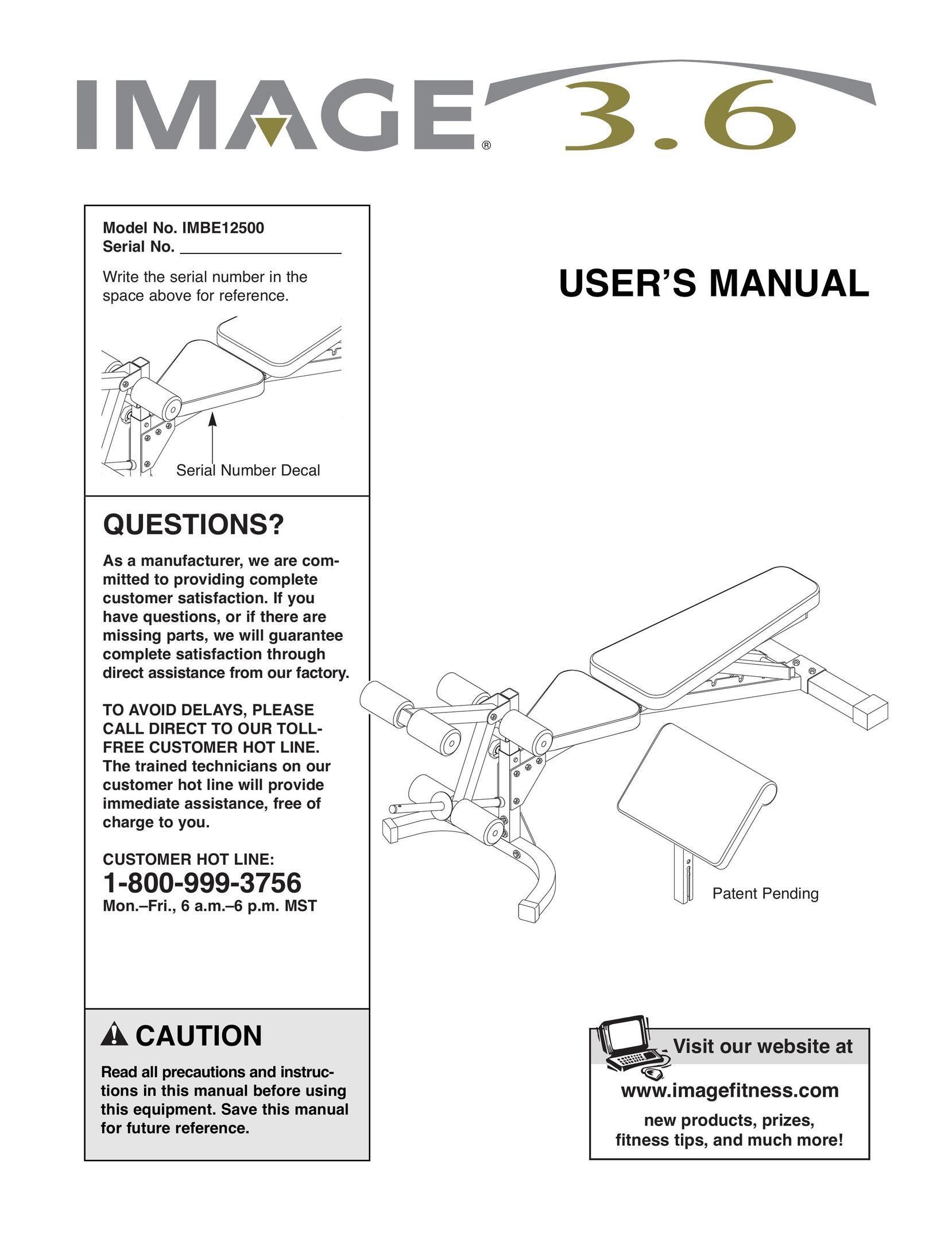 Image IMBE12500 Home Gym User Manual