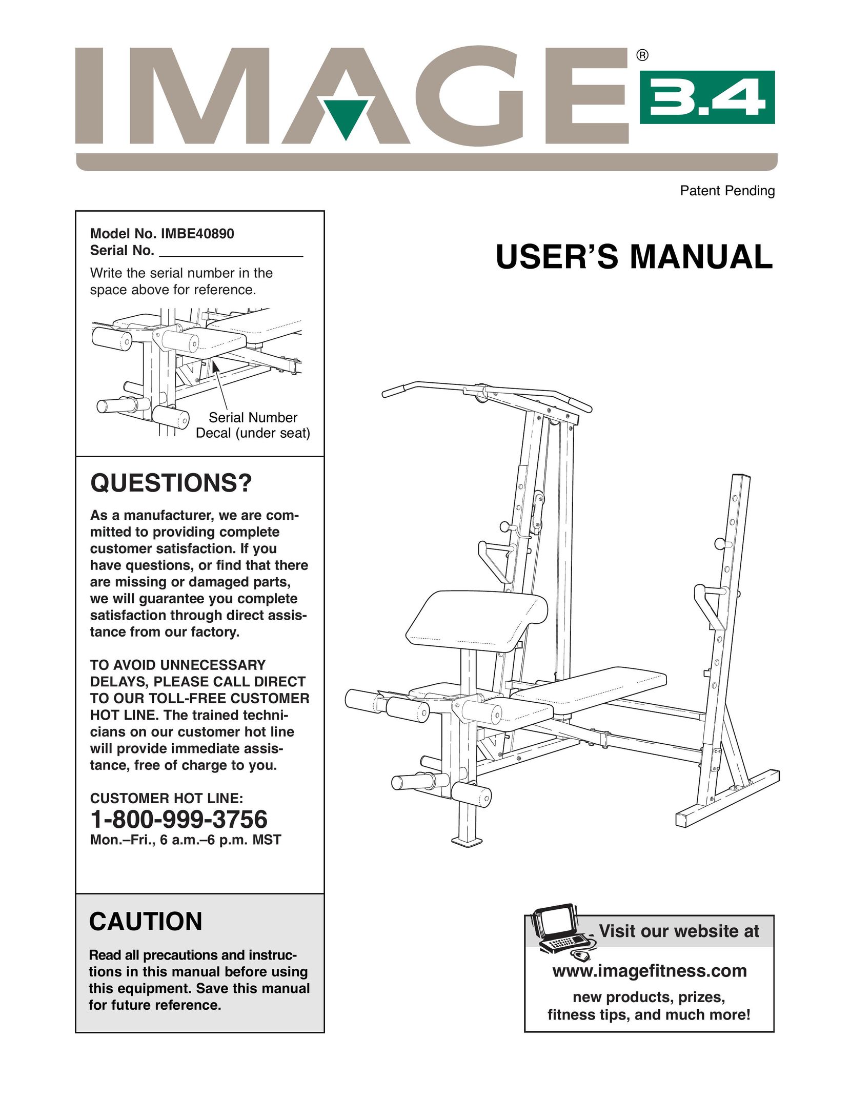Image IMBE40890 Home Gym User Manual