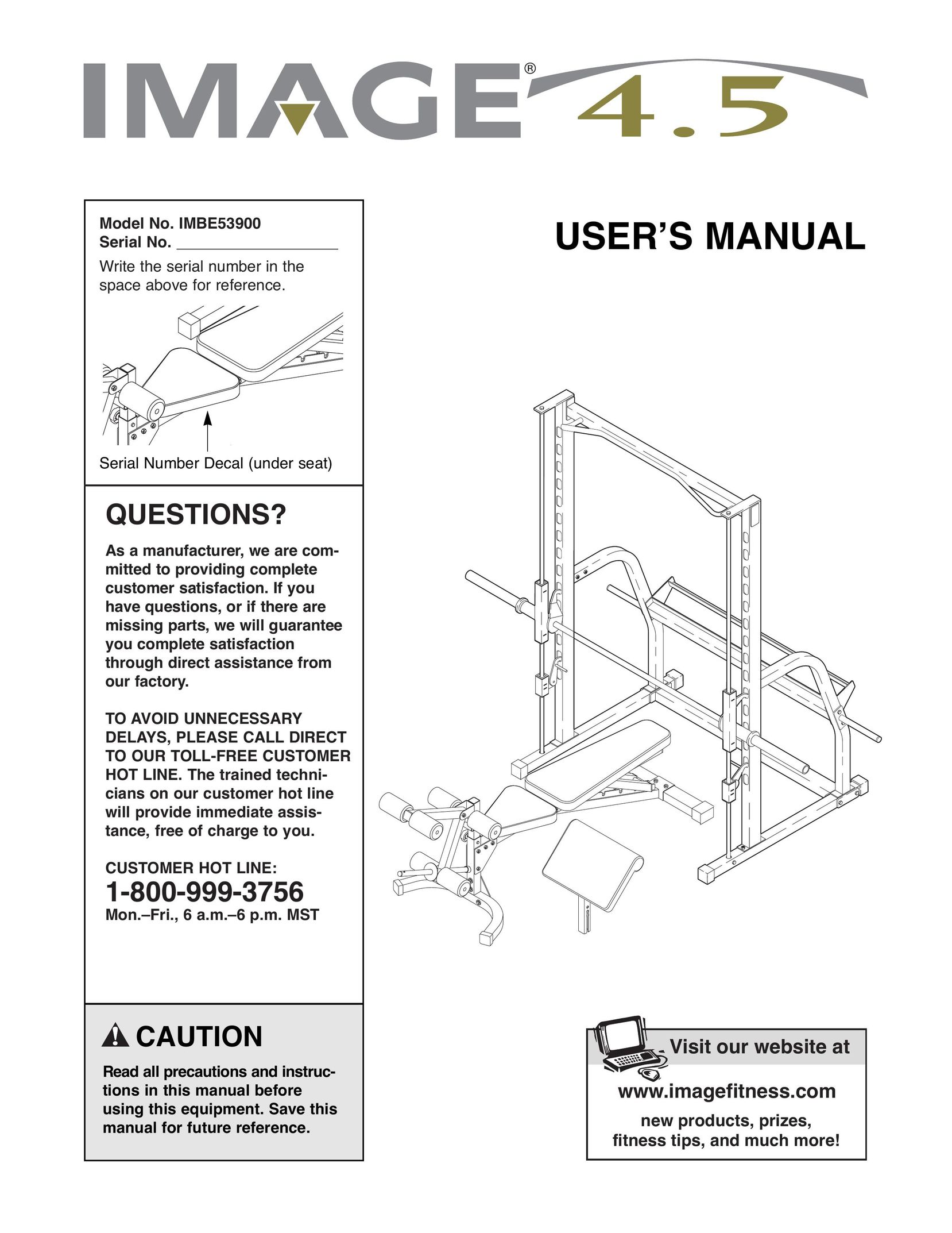 Image IMBE53900 Home Gym User Manual