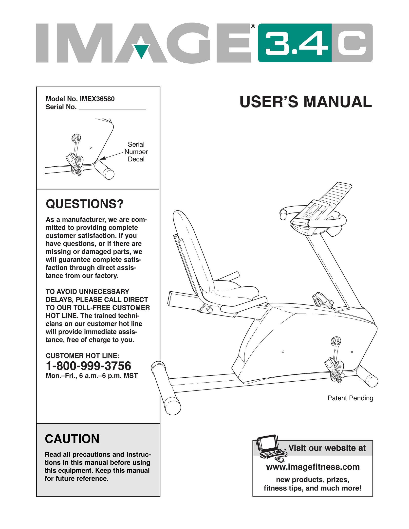 Image IMEX36580 Home Gym User Manual
