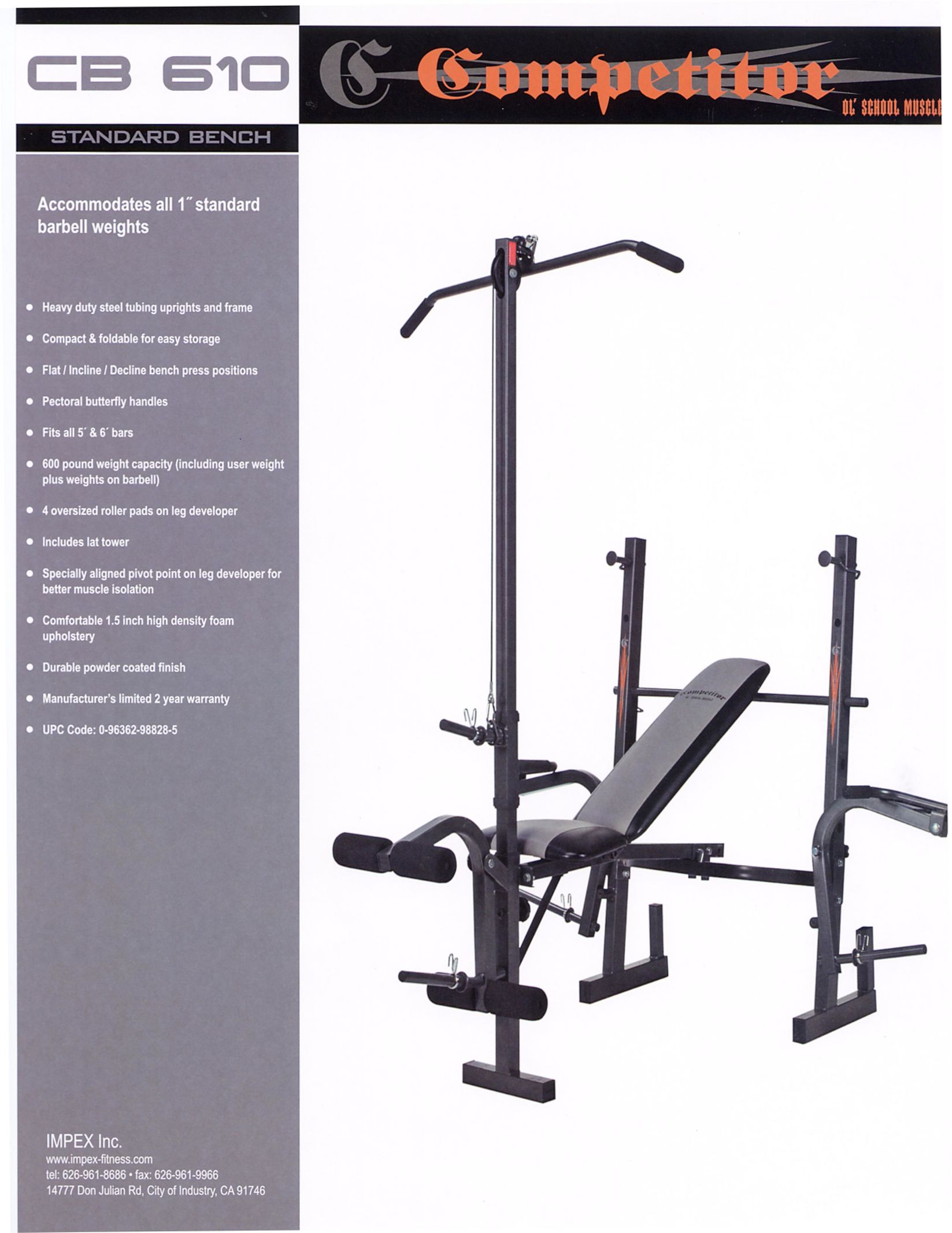 Impex CB 610 Home Gym User Manual