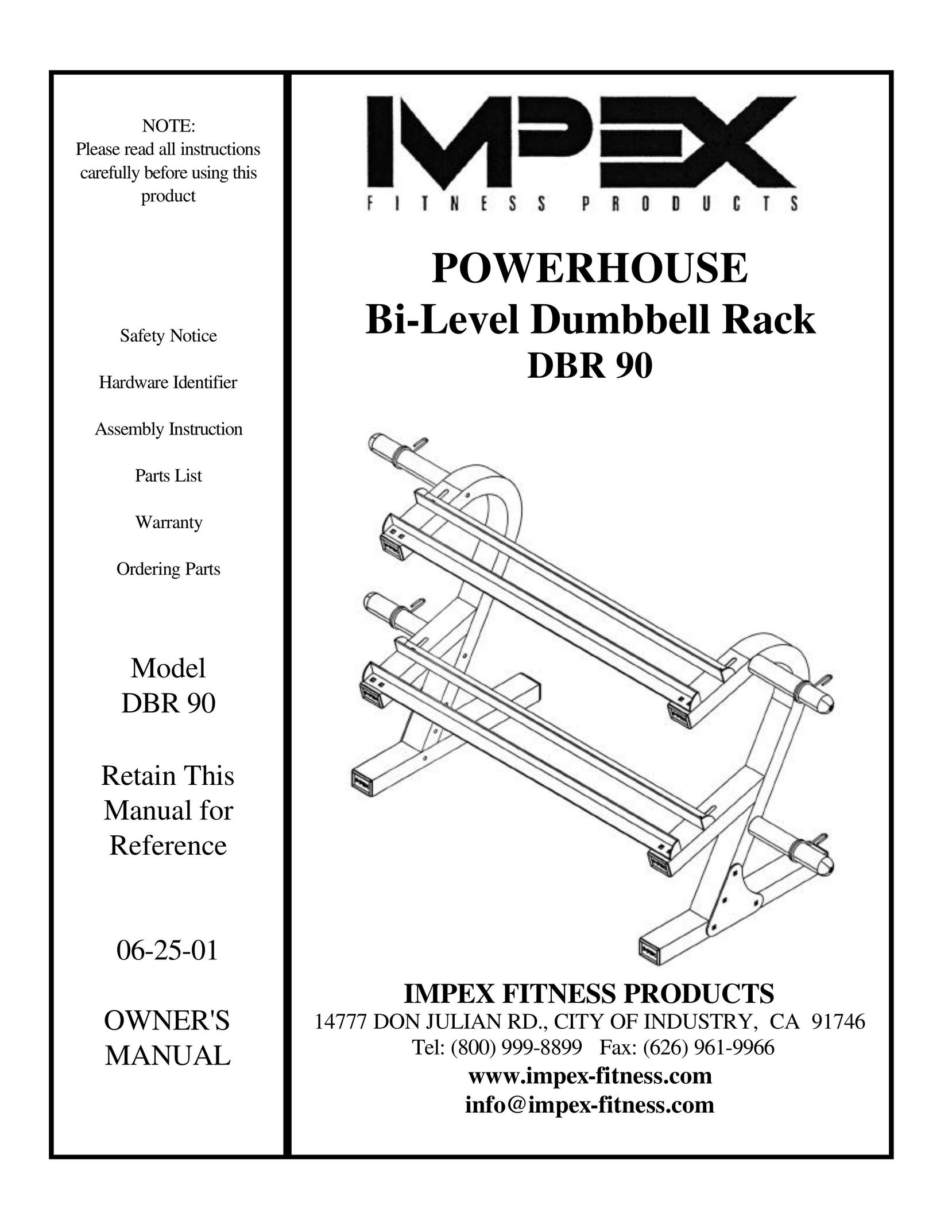 Impex DBR 90 Home Gym User Manual