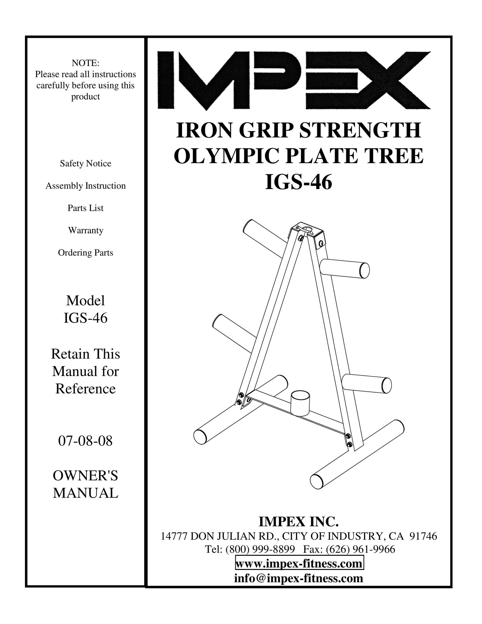 Impex IGS-46 Home Gym User Manual