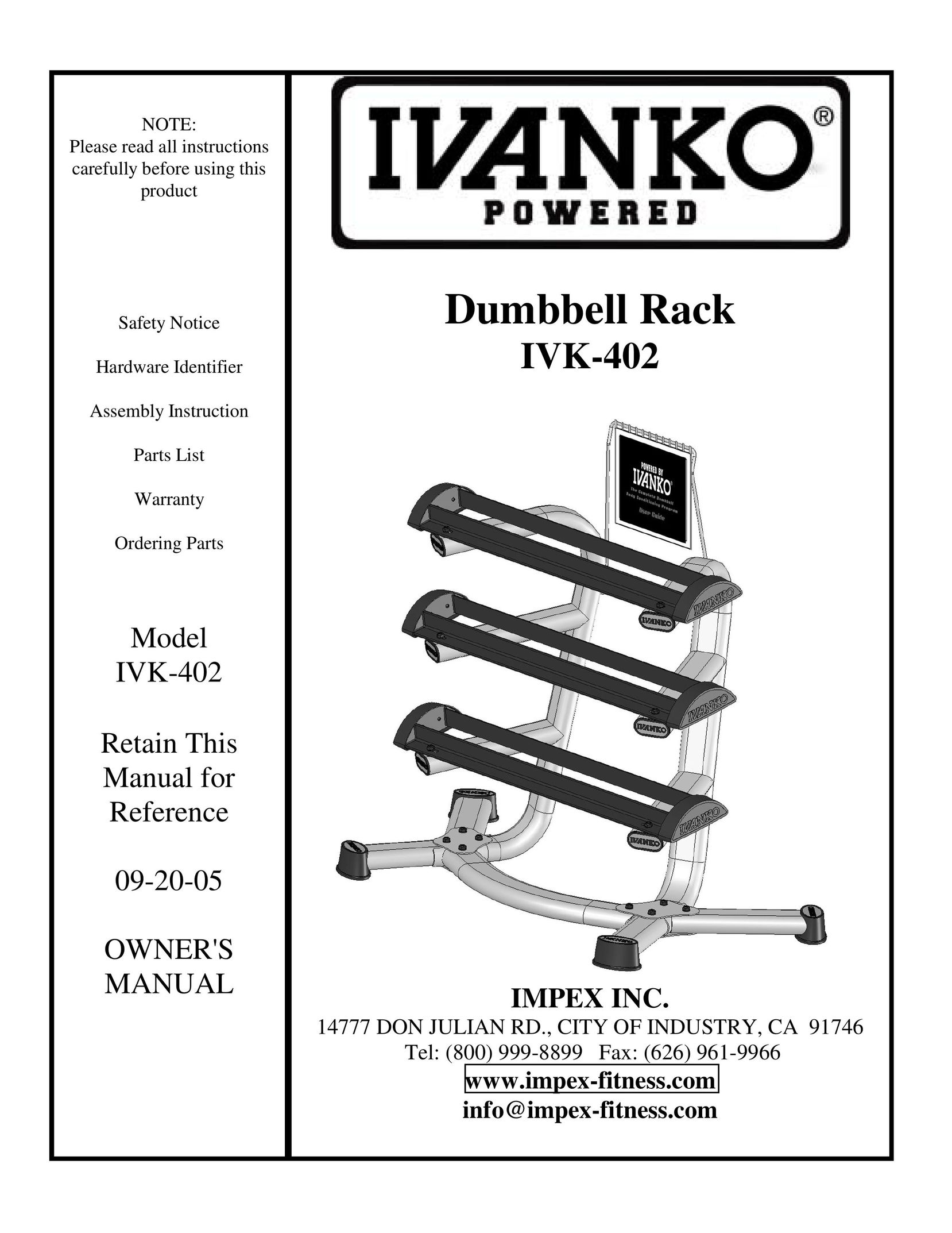Impex IVK-402 Home Gym User Manual