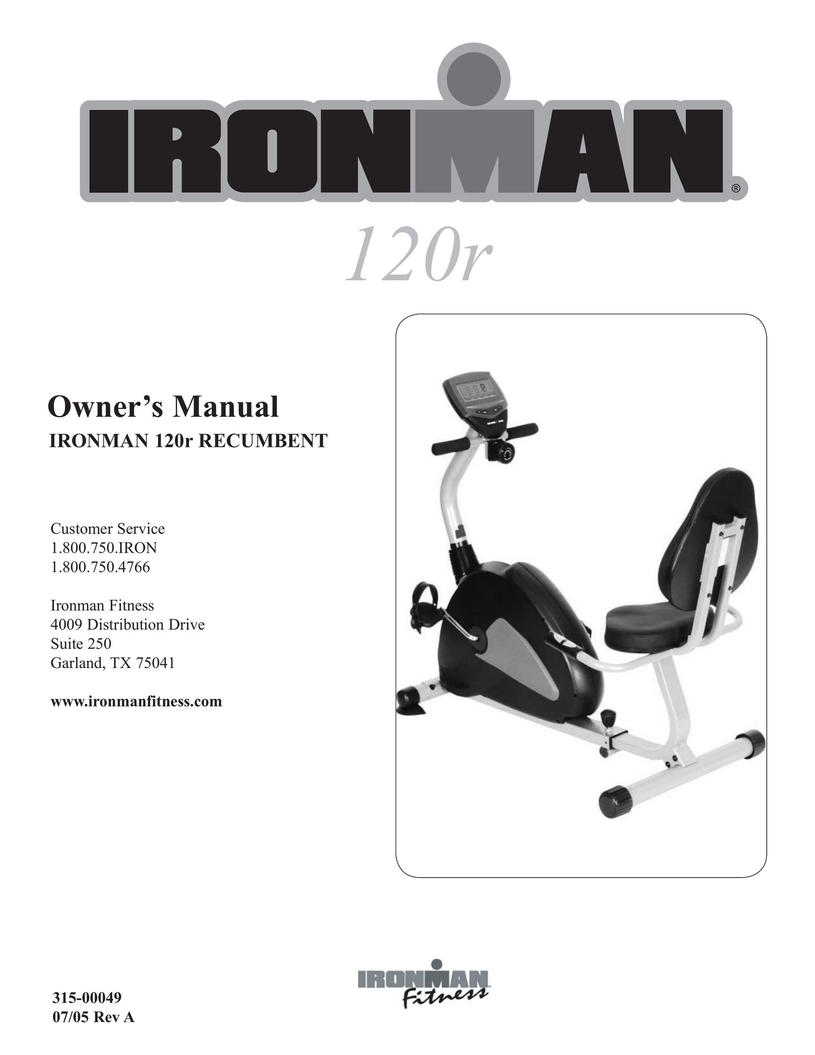 Ironman Fitness 120r Home Gym User Manual