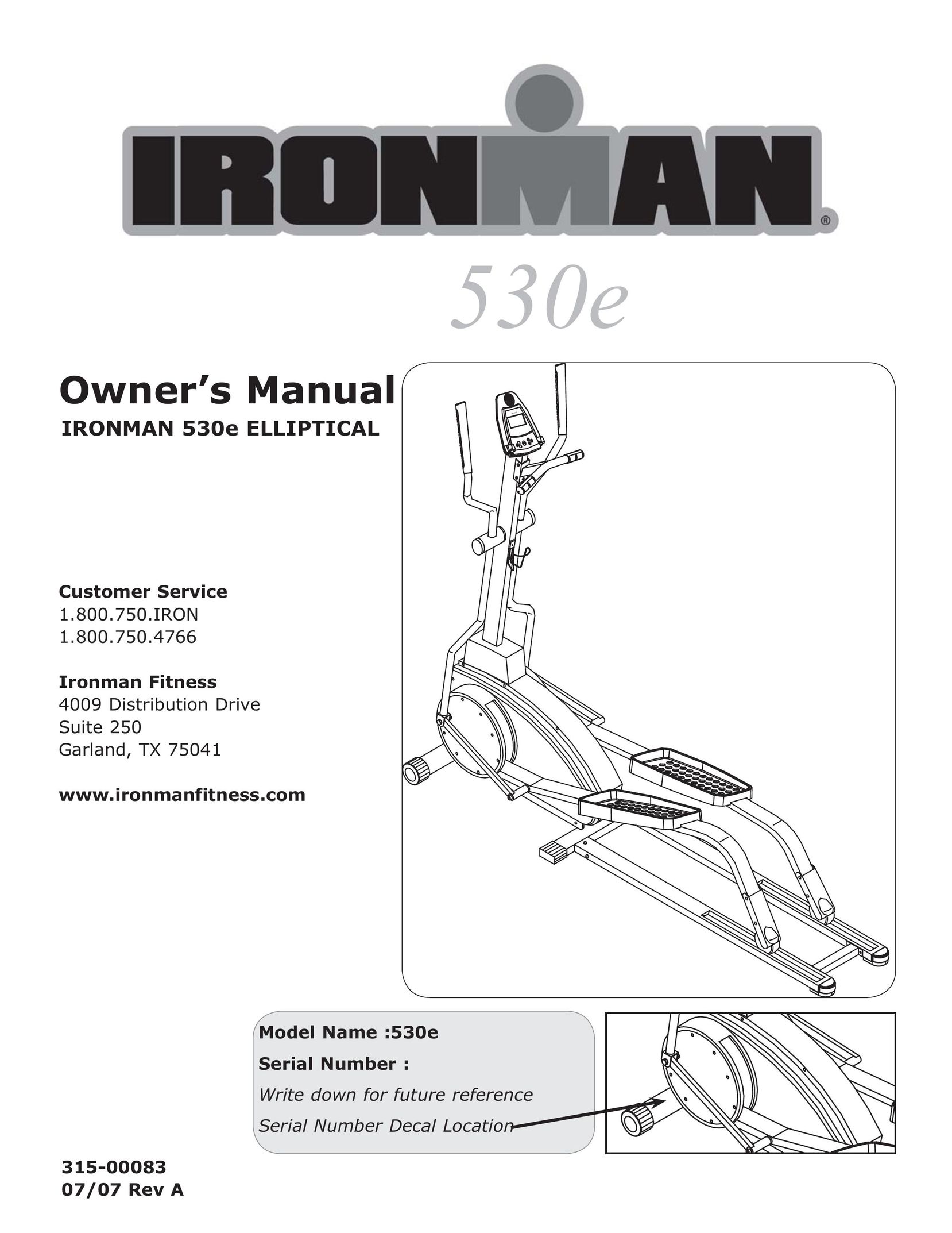 Ironman Fitness 530e Home Gym User Manual