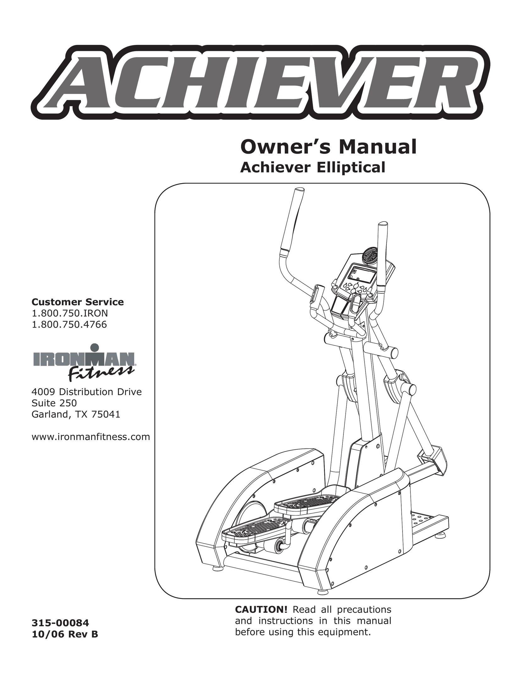 Ironman Fitness Achiever Home Gym User Manual