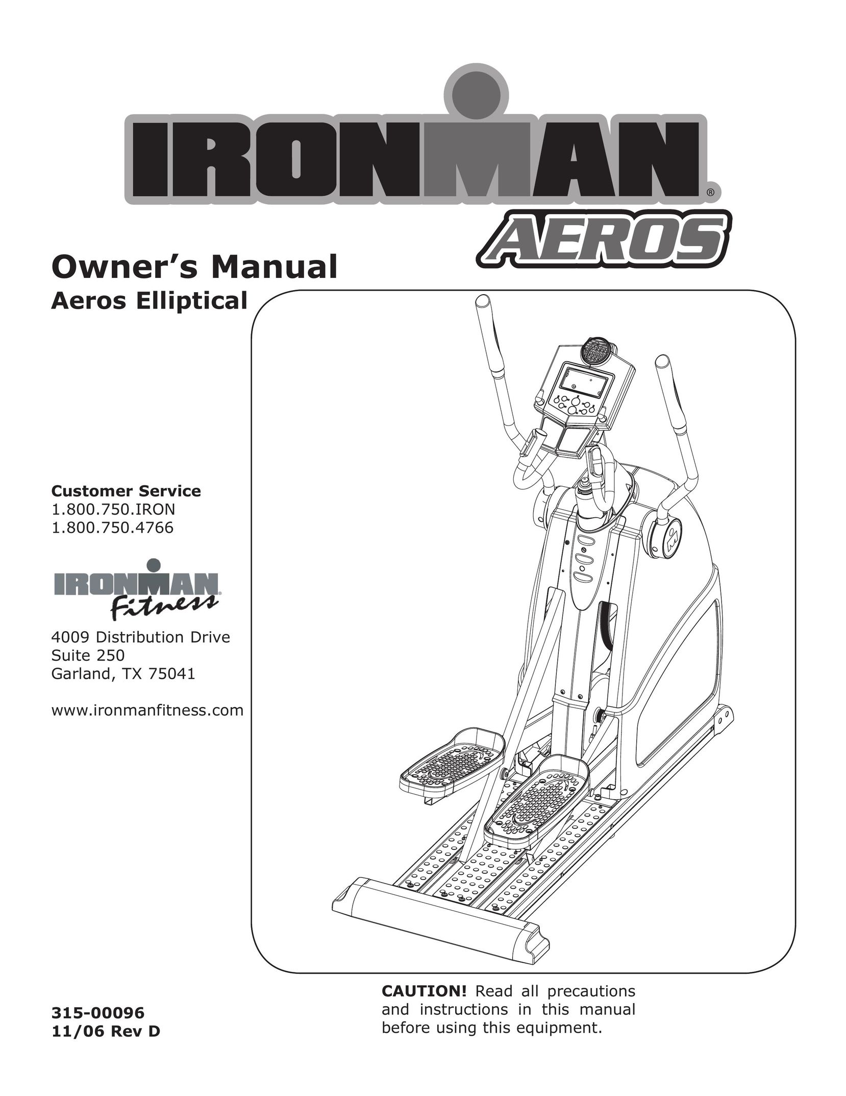 Ironman Fitness Aeros Home Gym User Manual