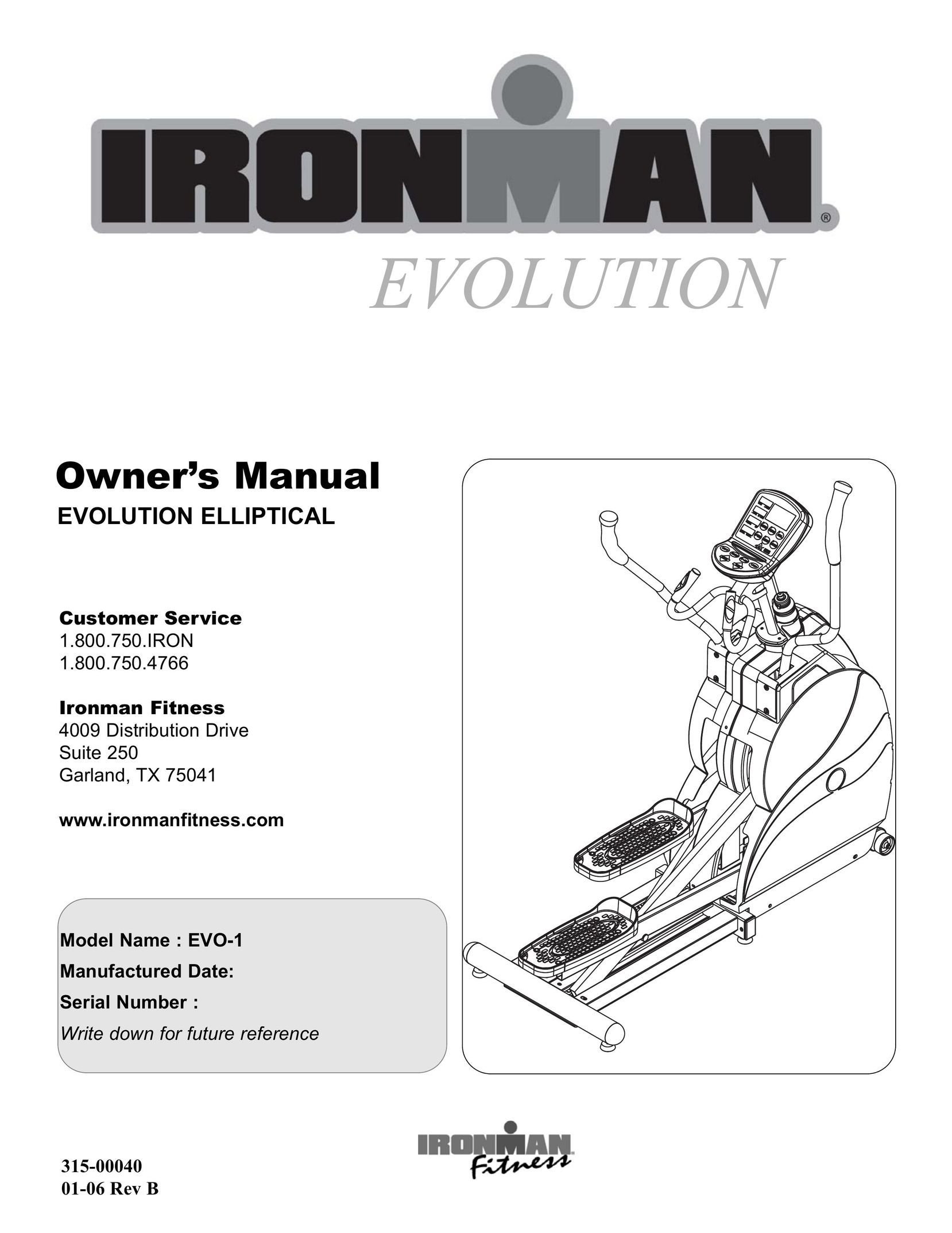 Ironman Fitness EVO-1 Home Gym User Manual