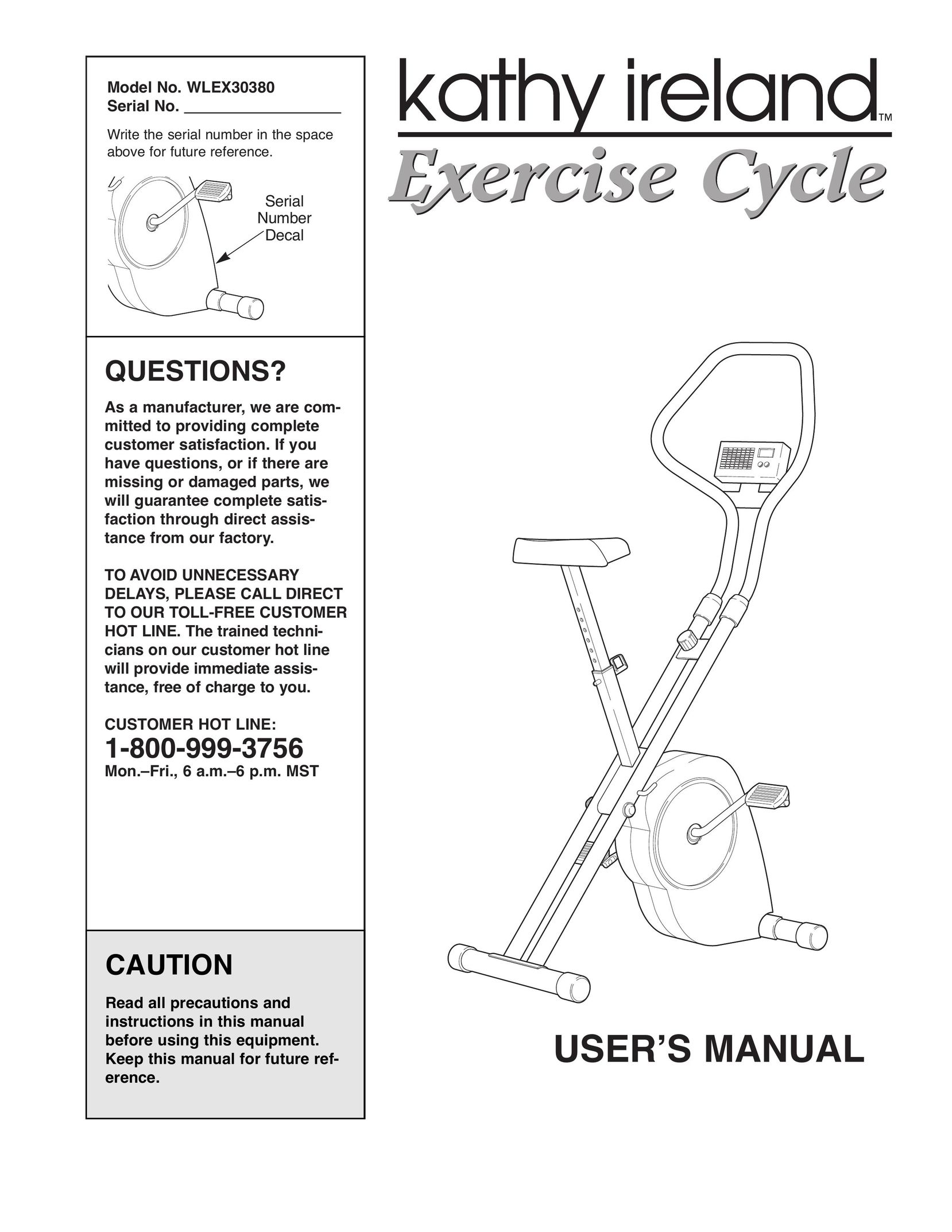 Kathy Ireland Home WLEX30380 Home Gym User Manual