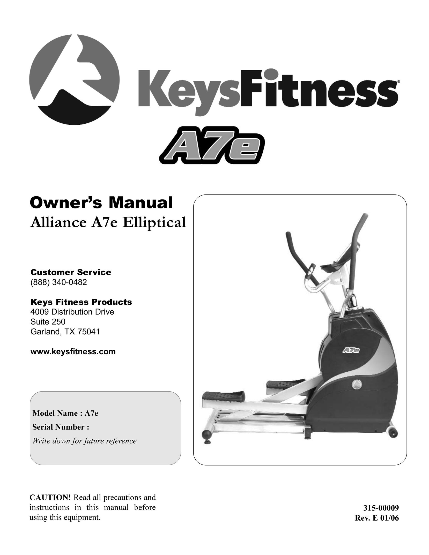 Keys Fitness A7e Home Gym User Manual