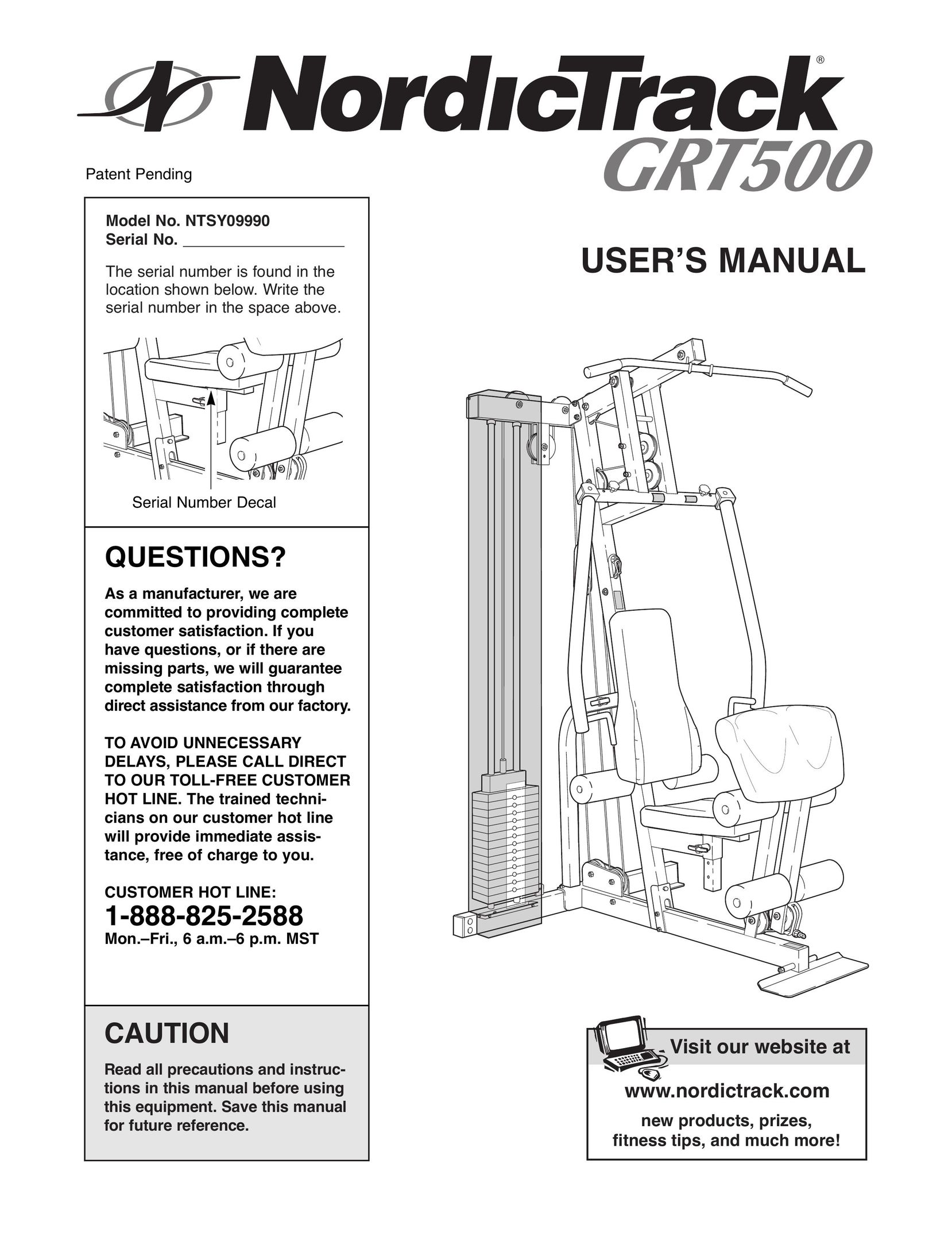 NordicTrack GRT500 Home Gym User Manual