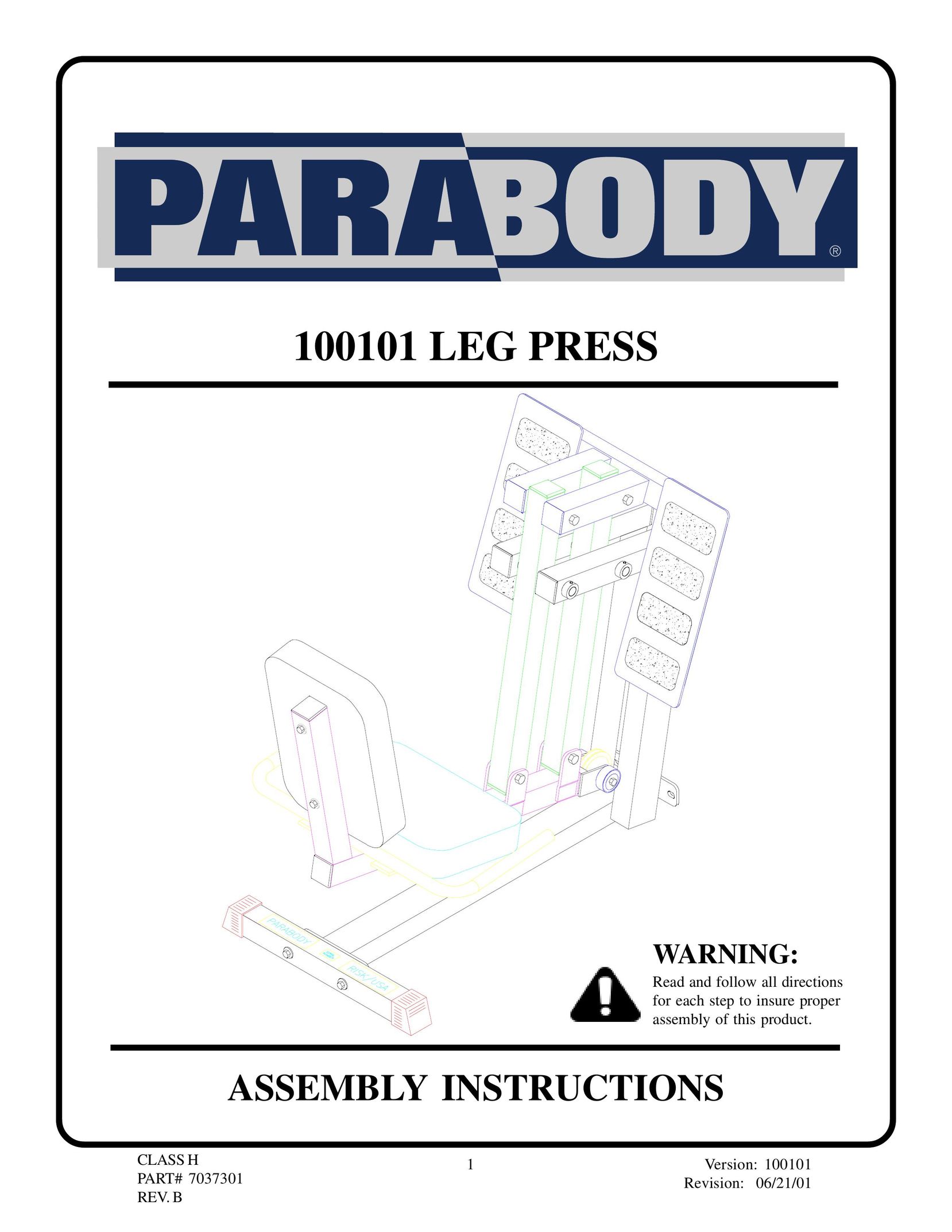ParaBody 100101 Home Gym User Manual