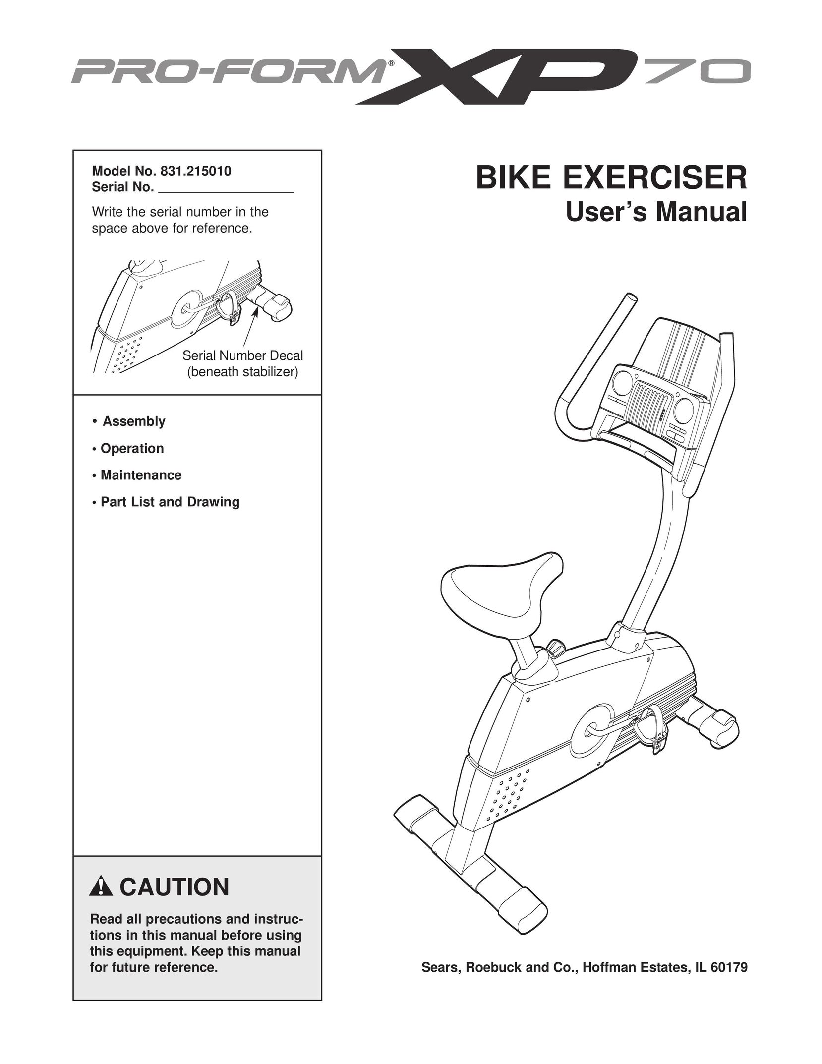 ProForm 831.215010 Home Gym User Manual
