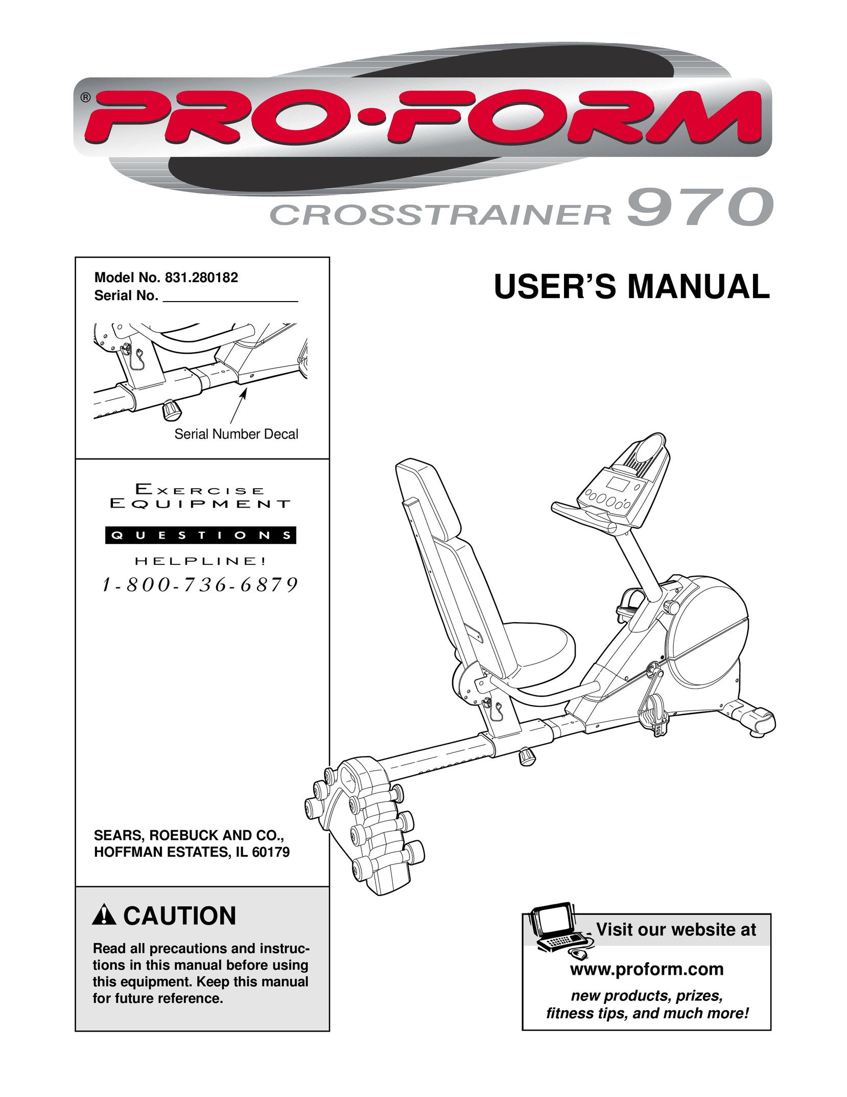 ProForm 831.280182 Home Gym User Manual