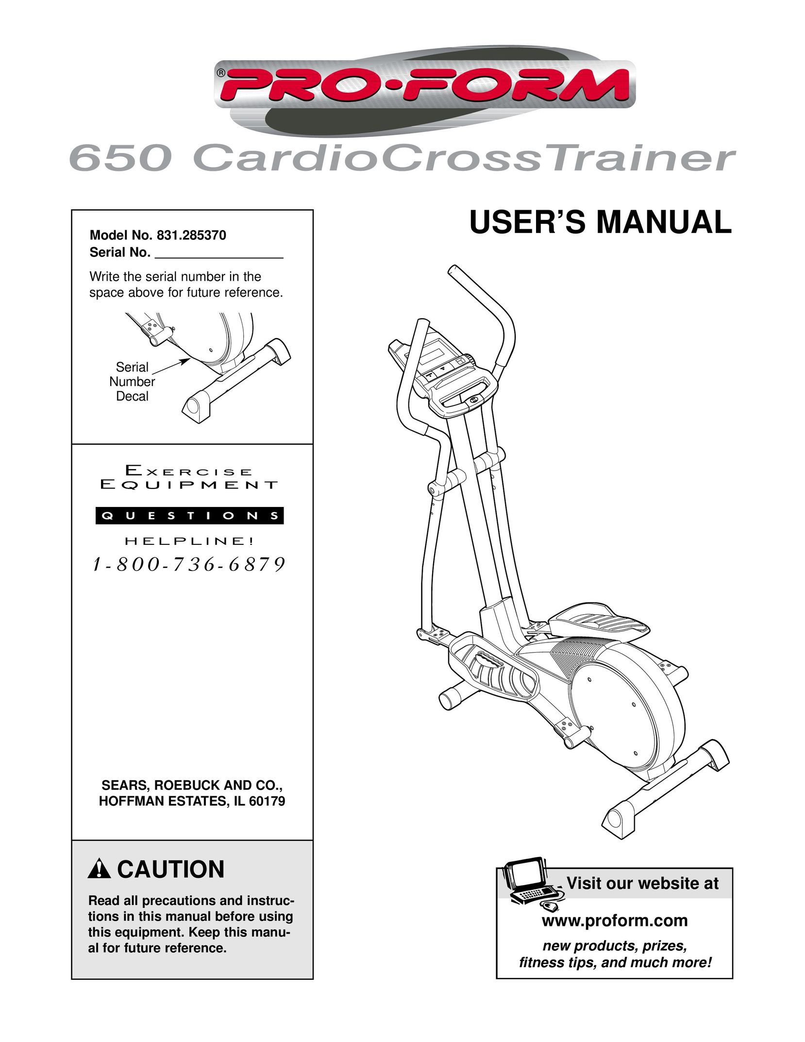 ProForm 831.285370 Home Gym User Manual