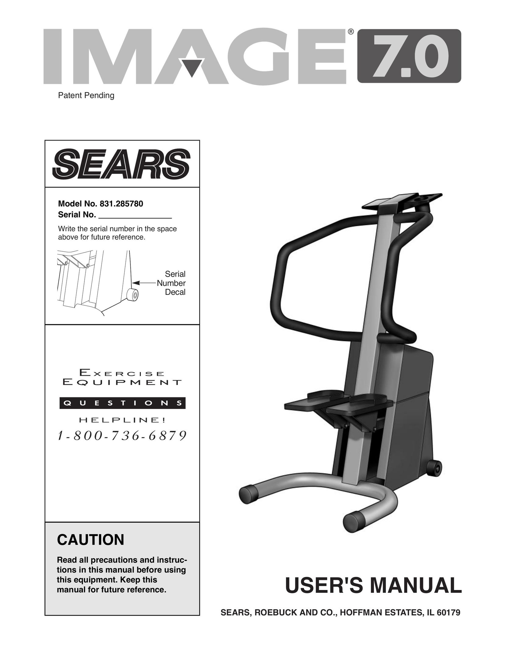 Sears 831.285780 Home Gym User Manual