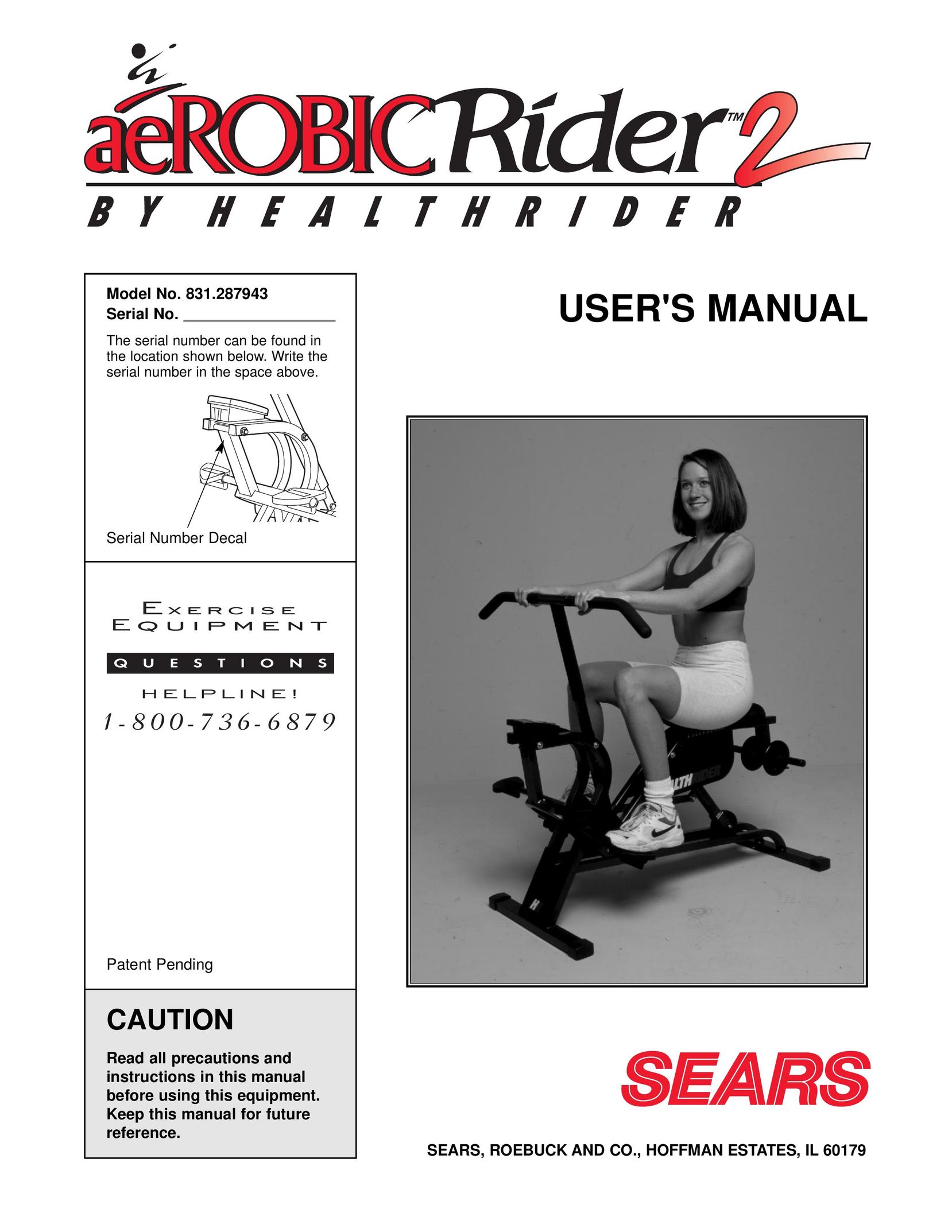 Sears 831.287943 Home Gym User Manual